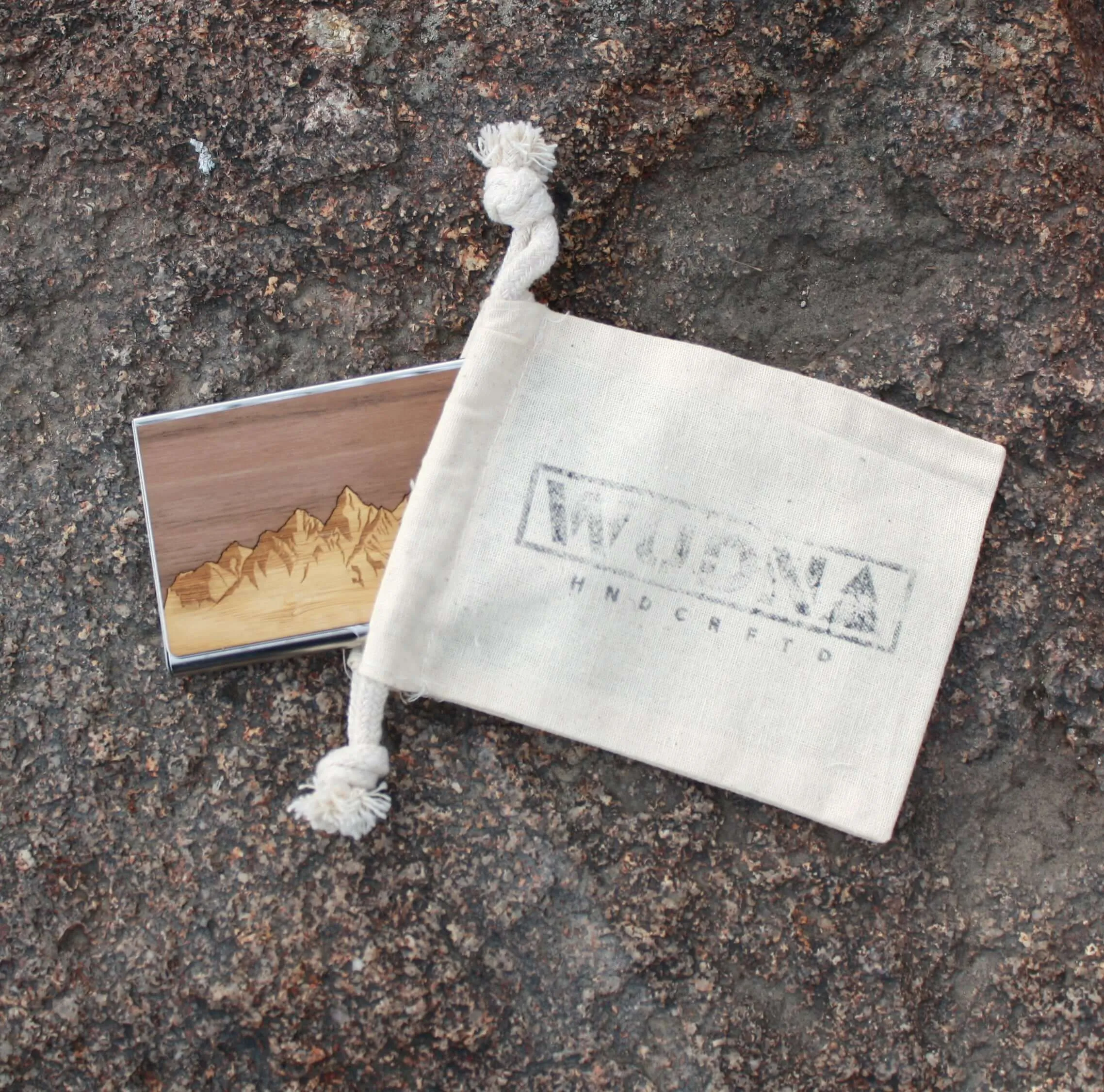Handmade Wooden Business Card Holder (Sawtooth Mountains) - Image 5