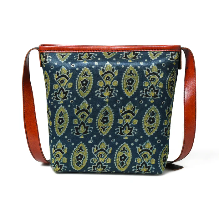 Heritage Ajrakh Leather Tote Bag - Image 4