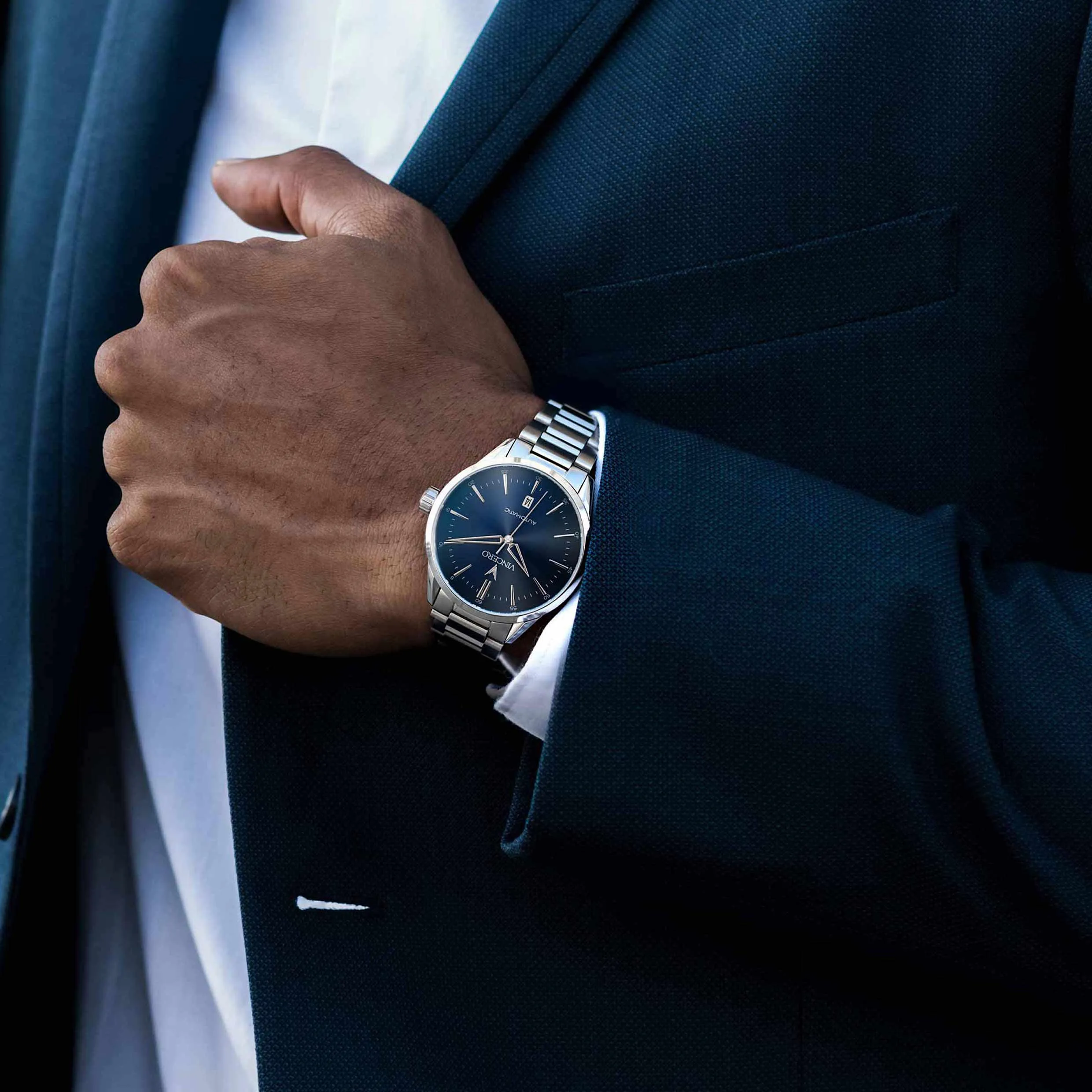 Icon Automatic Men's Watches - Silver/Blue - Image 2