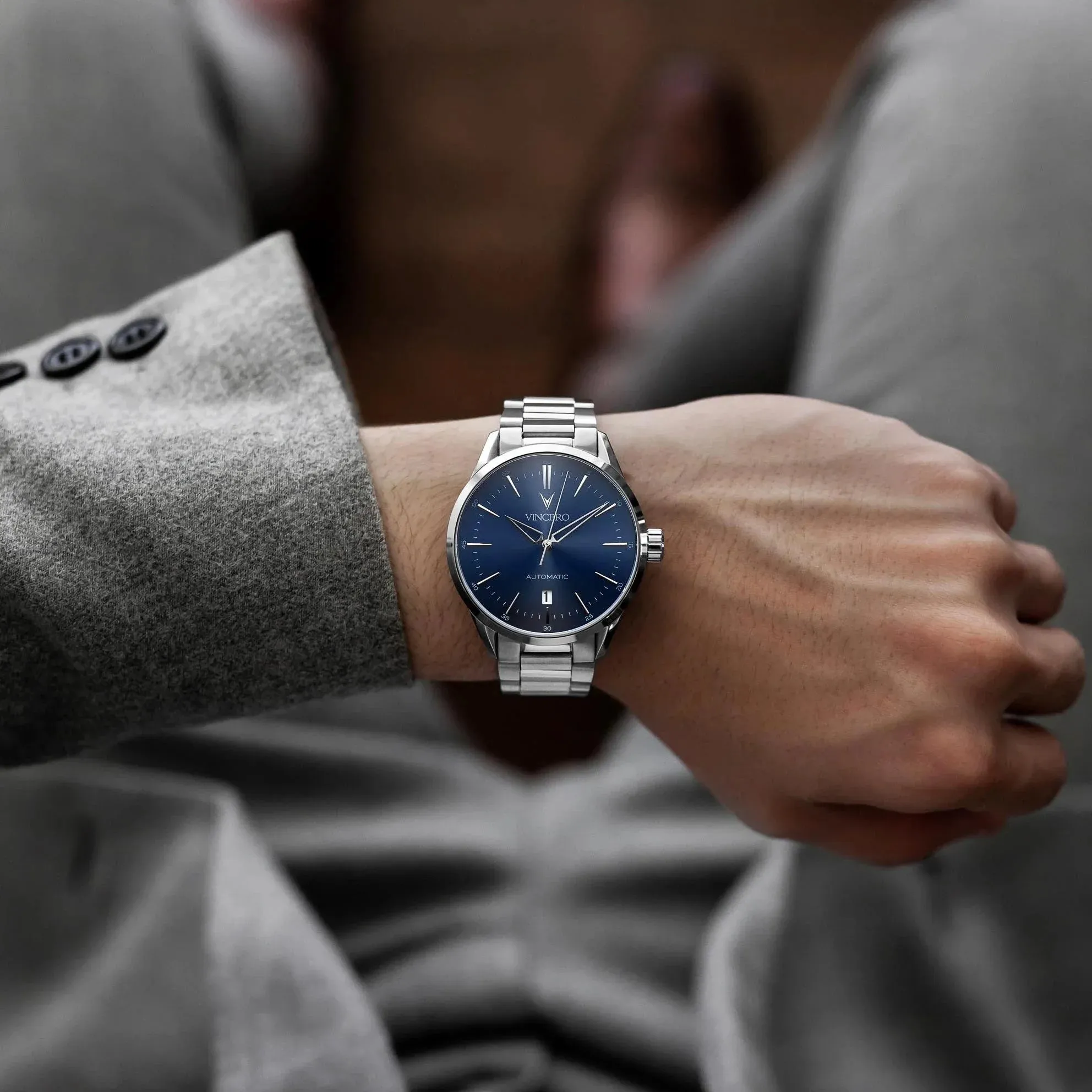 Icon Automatic Men's Watches - Silver/Blue - Image 4