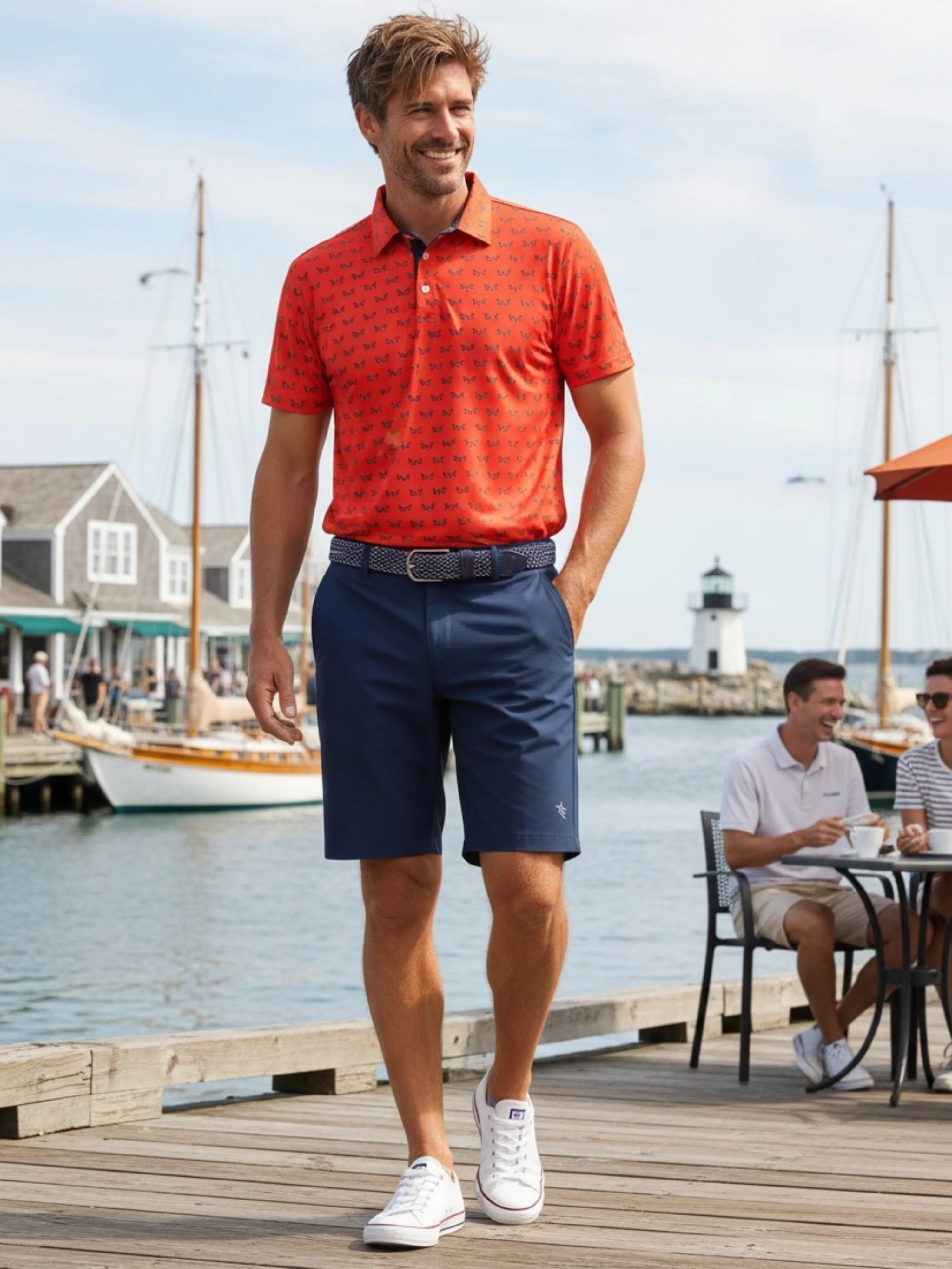 Men's Independence Polo. Red