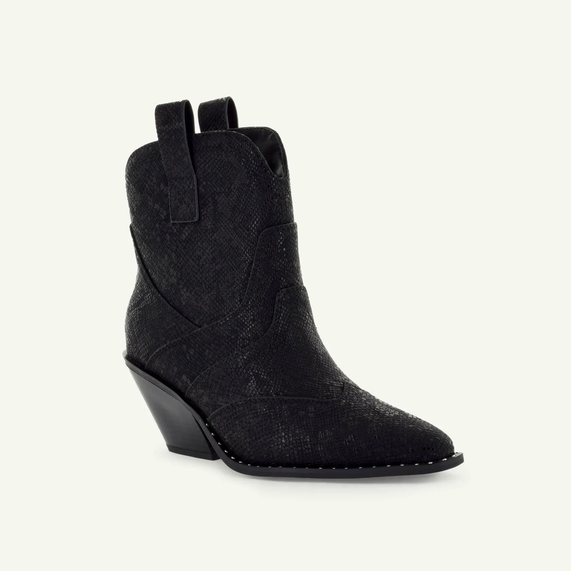 Isabel: Western Bootie - Black Snake - Image 2