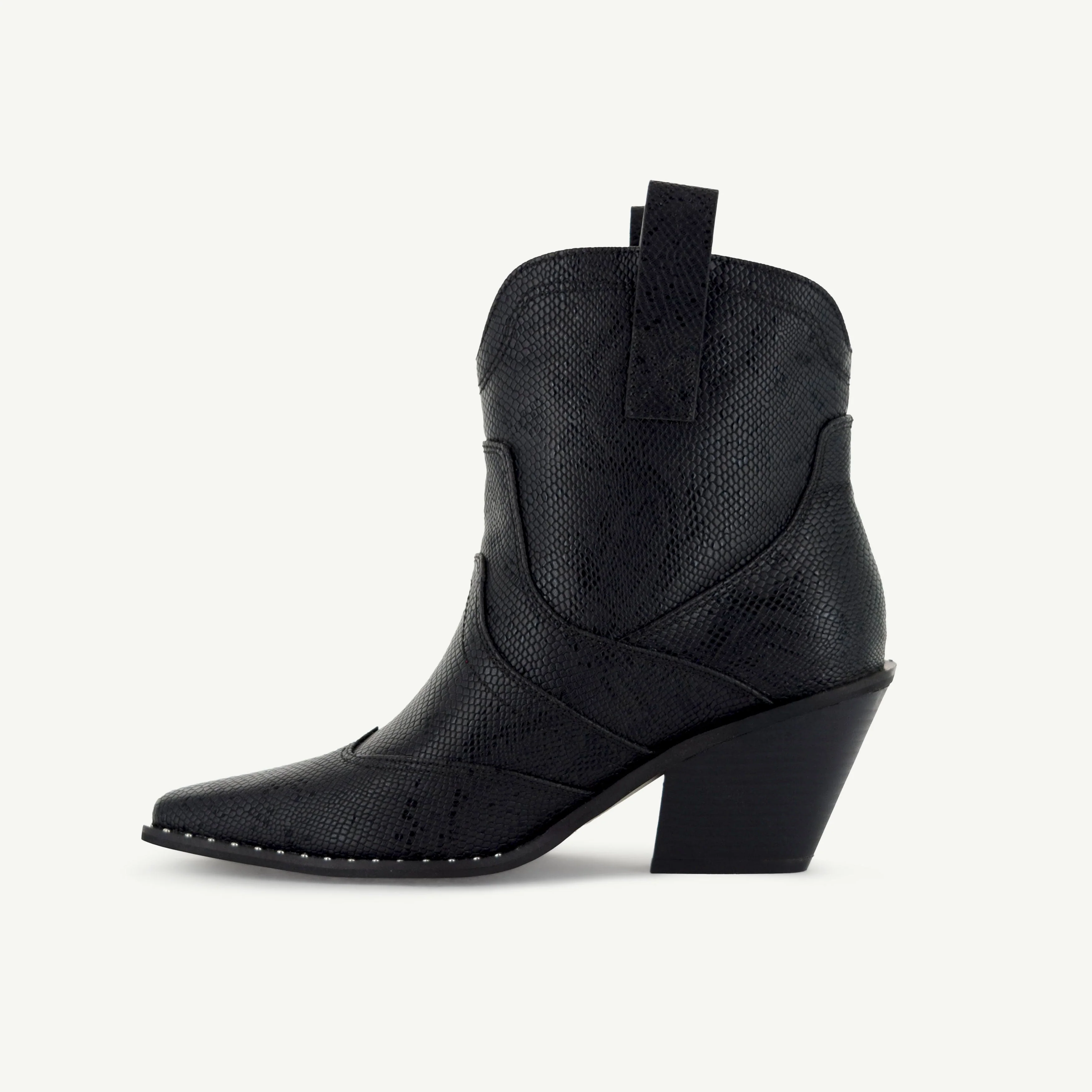 Isabel: Western Bootie - Black Snake - Image 3