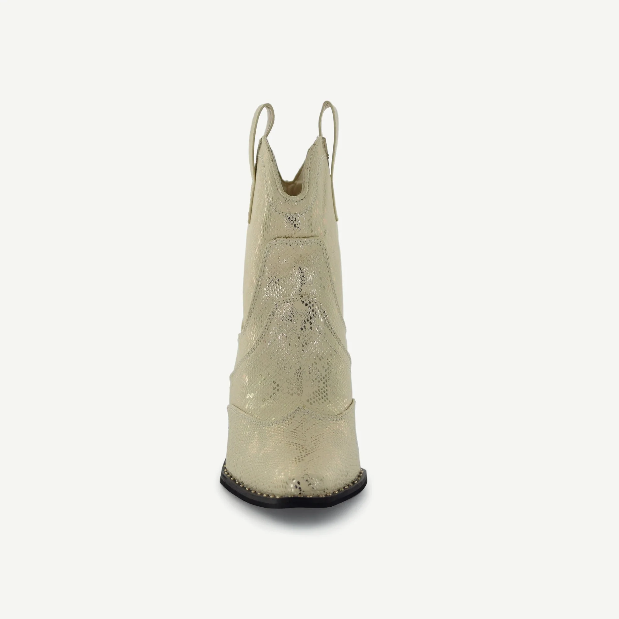 Isabel: Western Bootie - Off-White Snake - Image 4