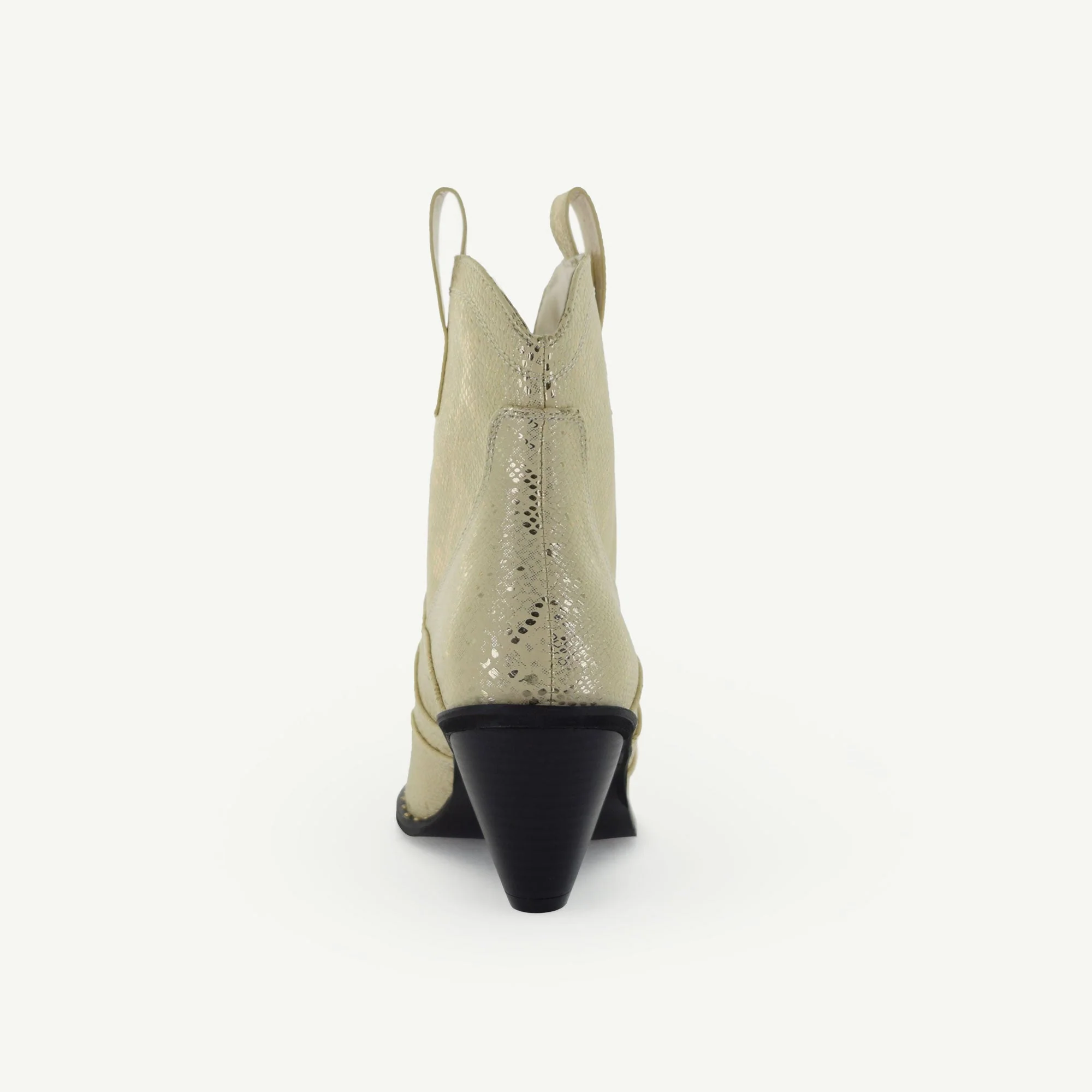 Isabel: Western Bootie - Off-White Snake - Image 5