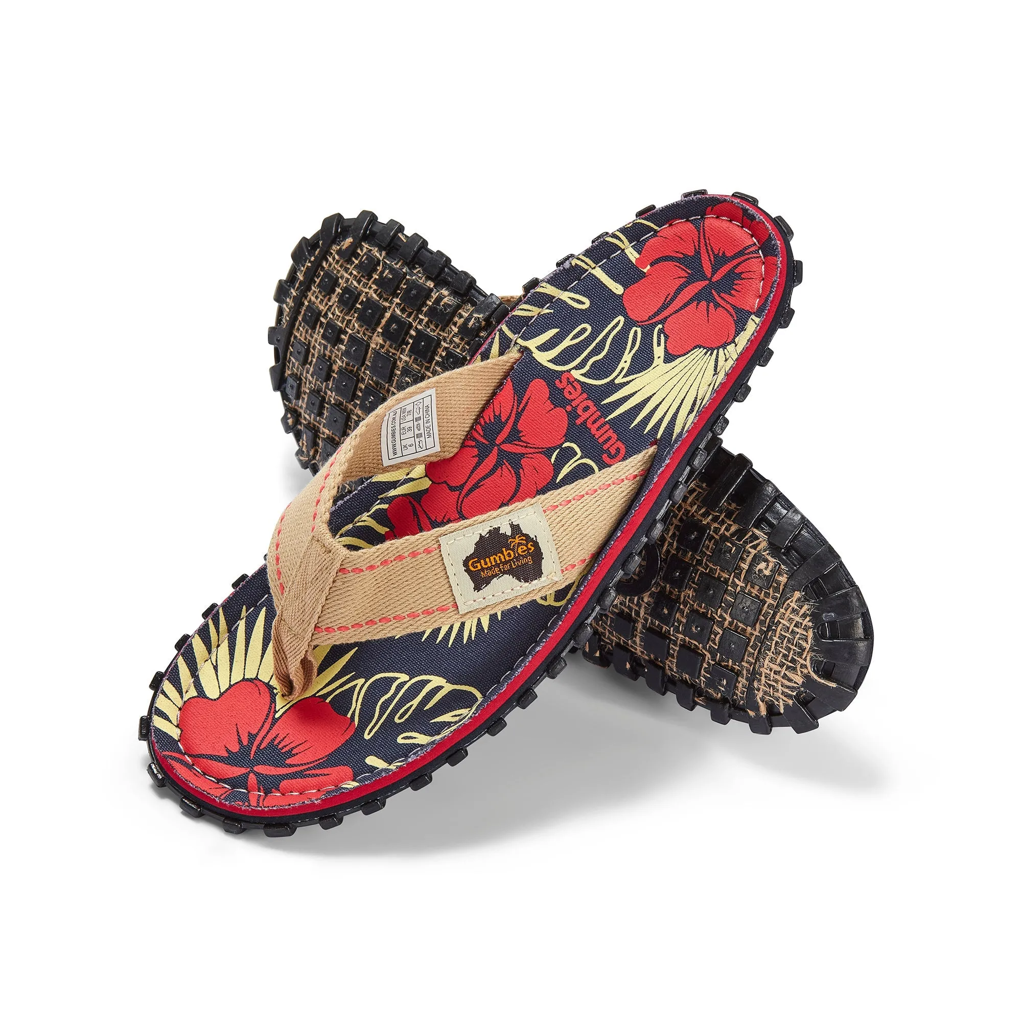 Islander Flip-Flops - Men's - Denim Hibiscus - Image 4