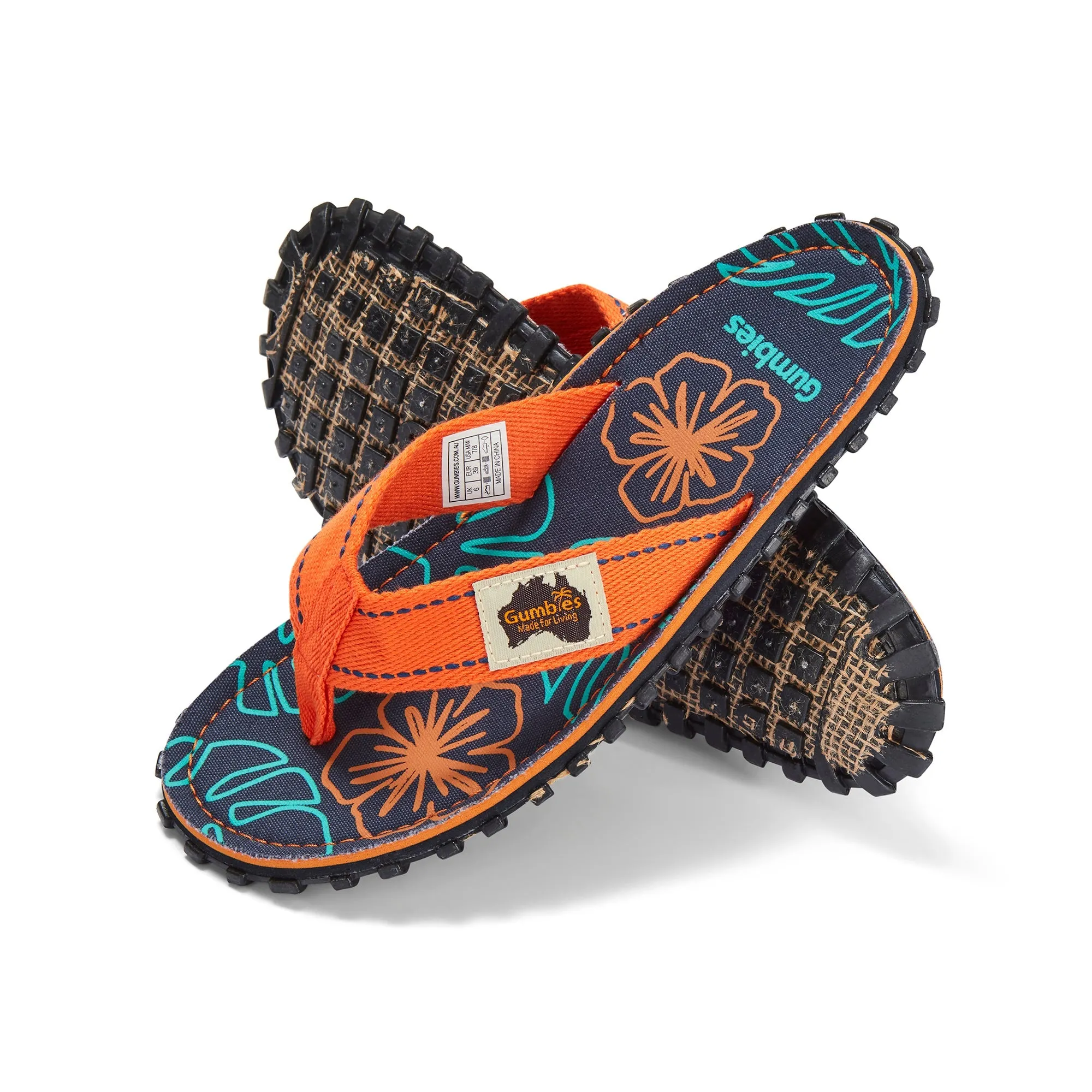 Islander Flip-Flops - Men's - Orange Hibiscus - Image 4