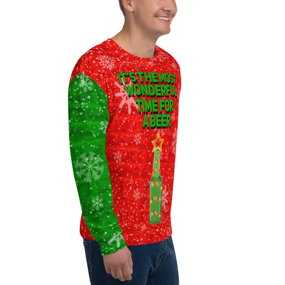 It's the Most Wonderful Time for A Beer Ugly Christmas Sweatshirt - Image 3