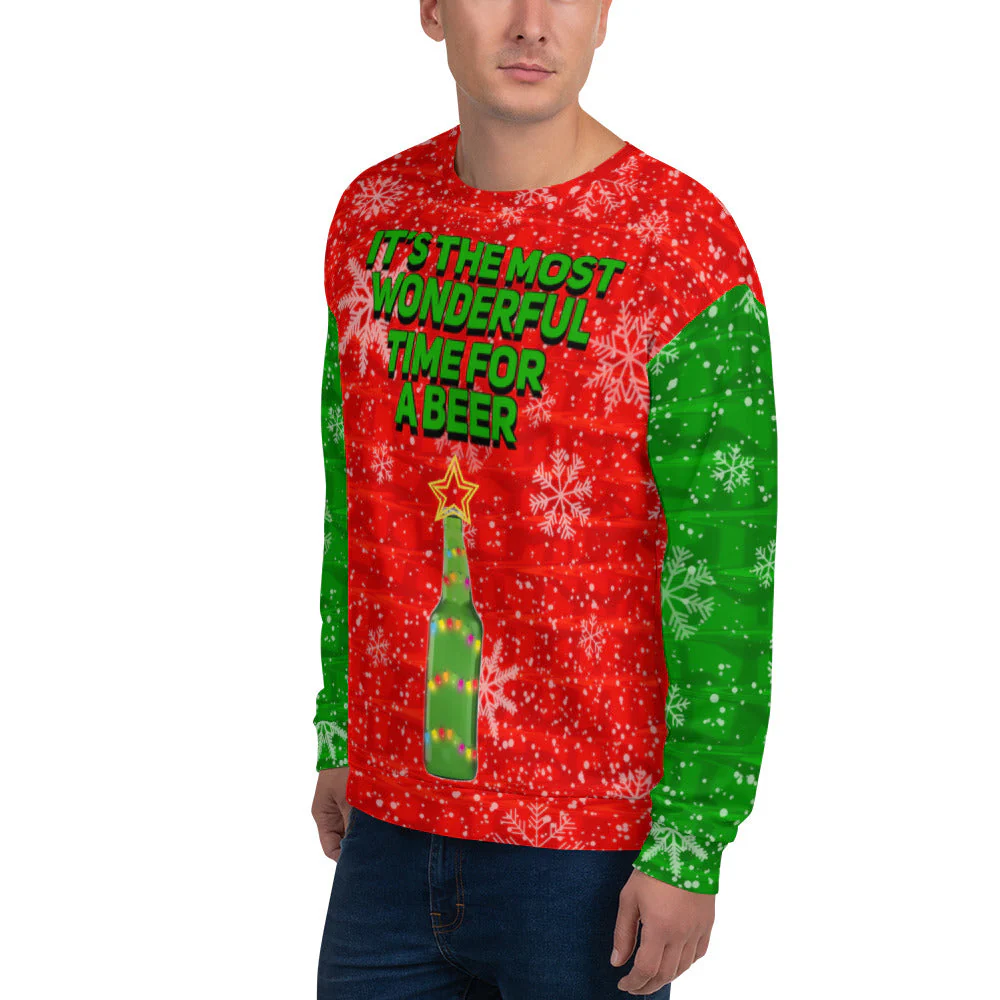 It's the Most Wonderful Time for A Beer Ugly Christmas Sweatshirt - Image 4