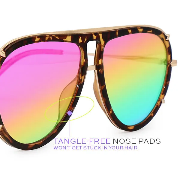 Ivy Luxe - Pride Tangle-Free Round Aviator Sunglasses - Image 4