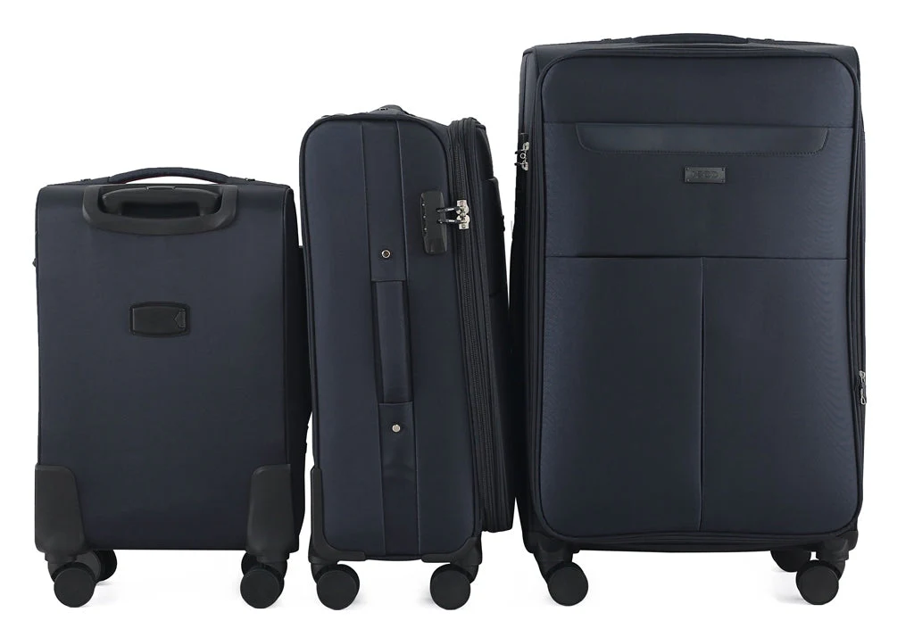Liam Soft Shell Expandable 3 Piece Spinner Luggage Set with Lock - Image 6