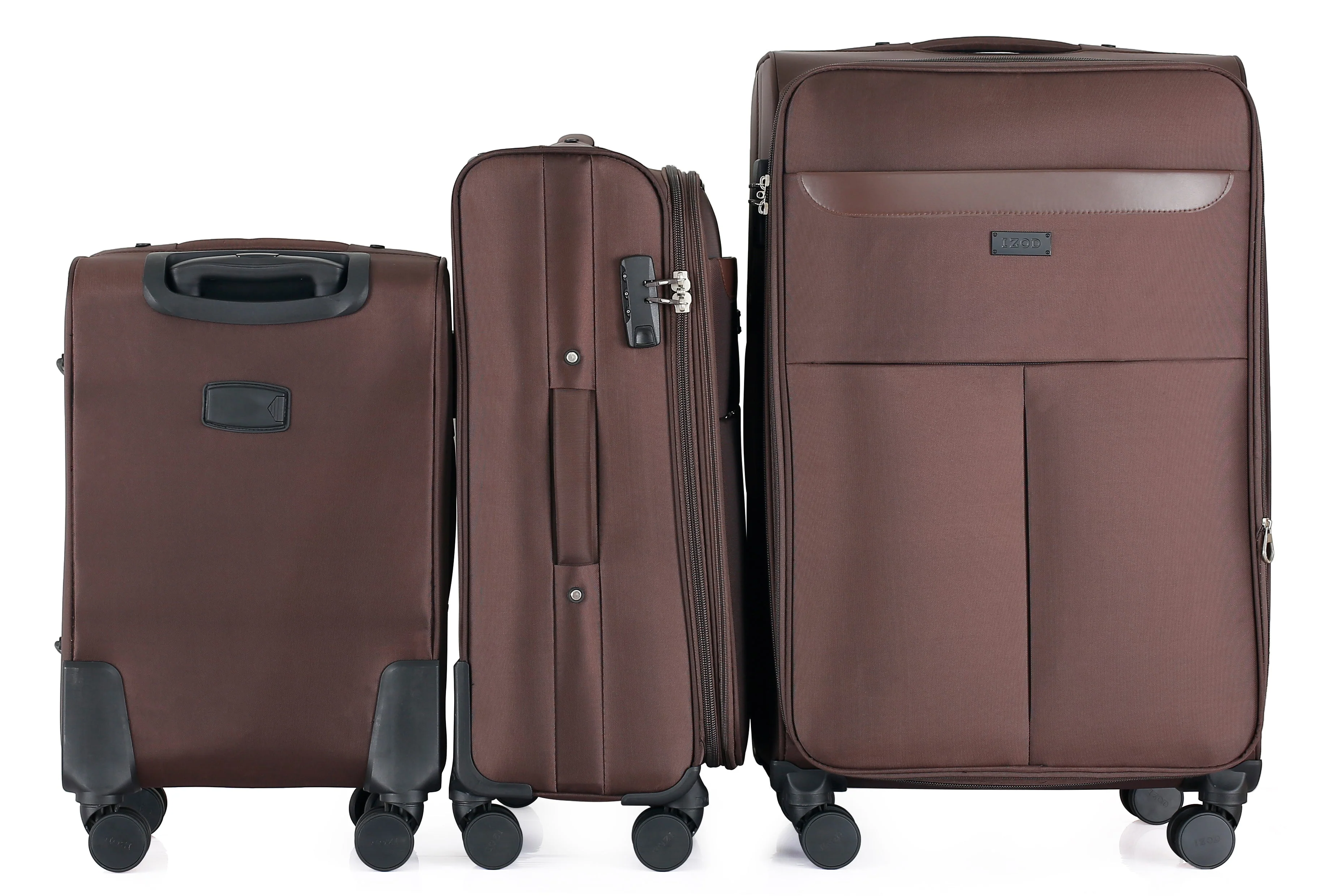 Noah Soft Shell Expandable 3 Piece Spinner Luggage Set with Lock - Image 21