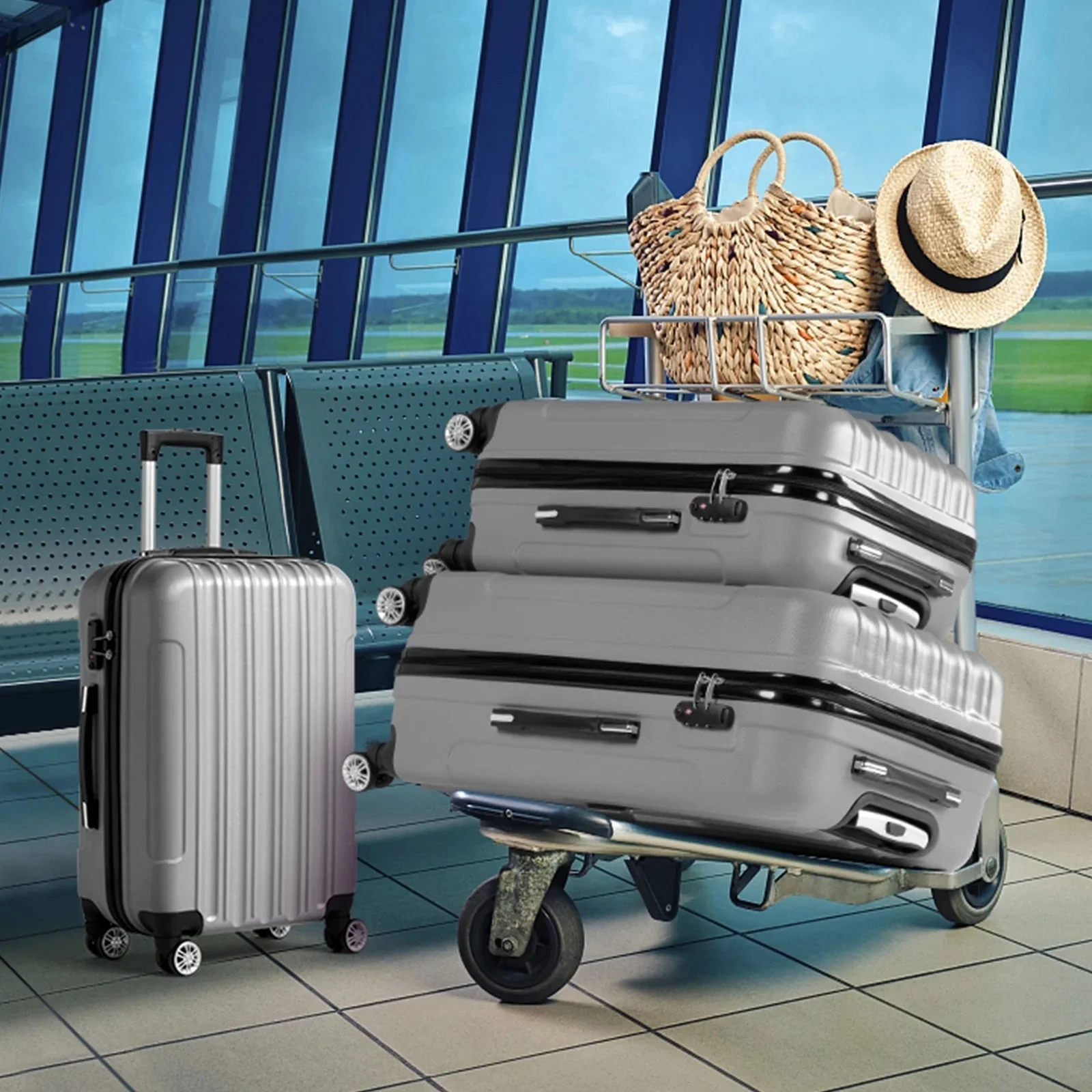 Zane Expandable 3-Piece Spinner Luggage Set with Lock - Image 40