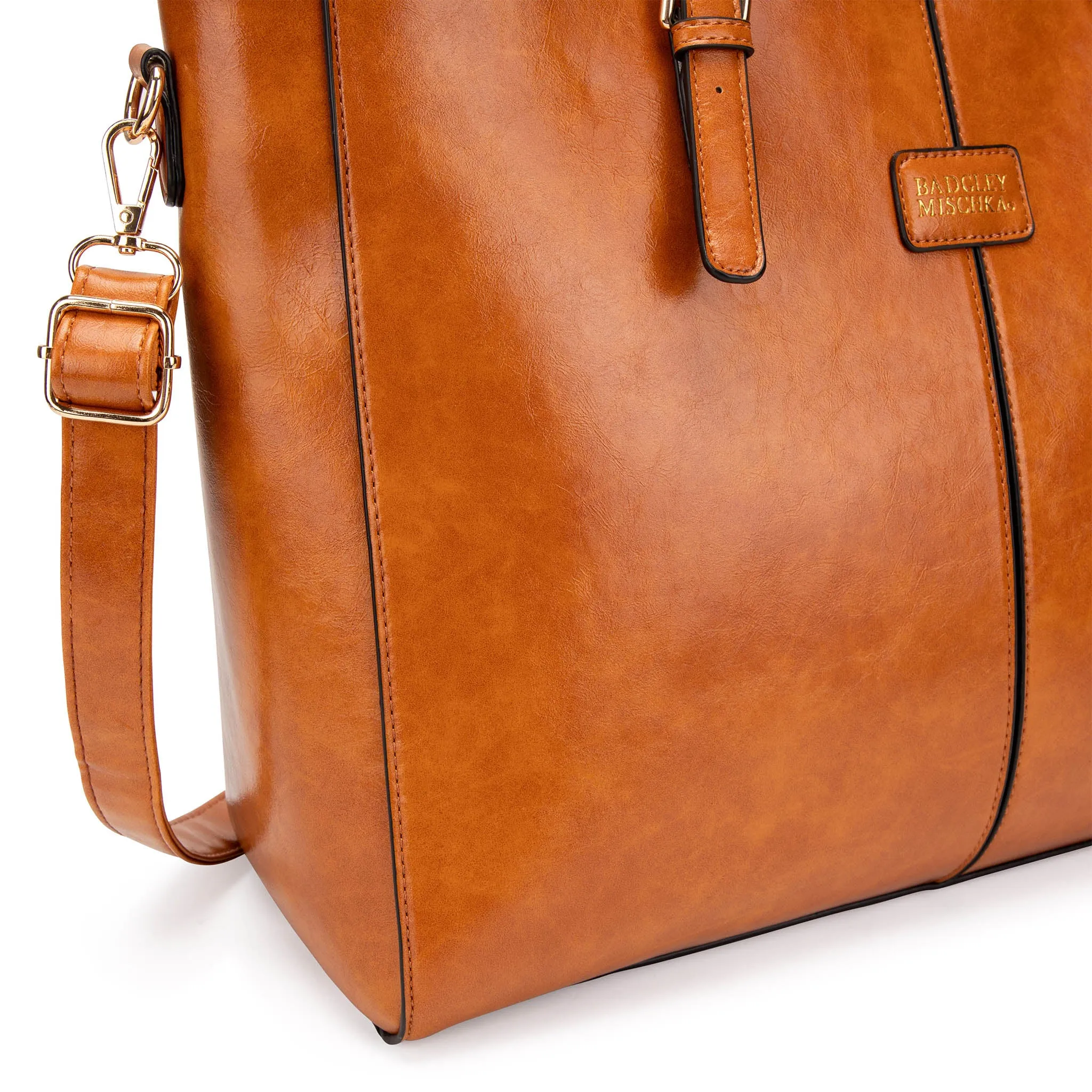 Julia Rustic Vegan Leather Weekender Duffel Bag - Image 11