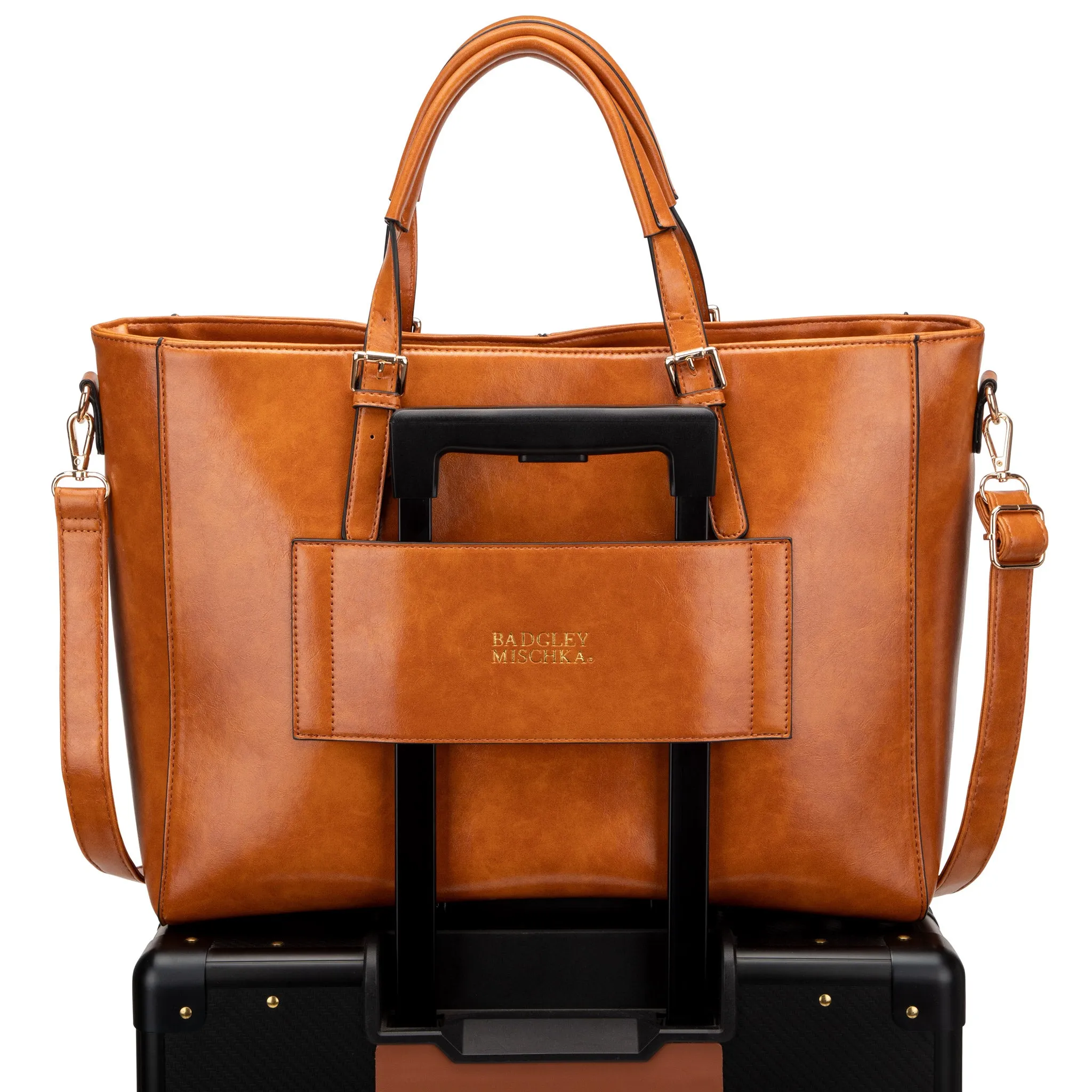 Julia Rustic Vegan Leather Weekender Duffel Bag - Image 3