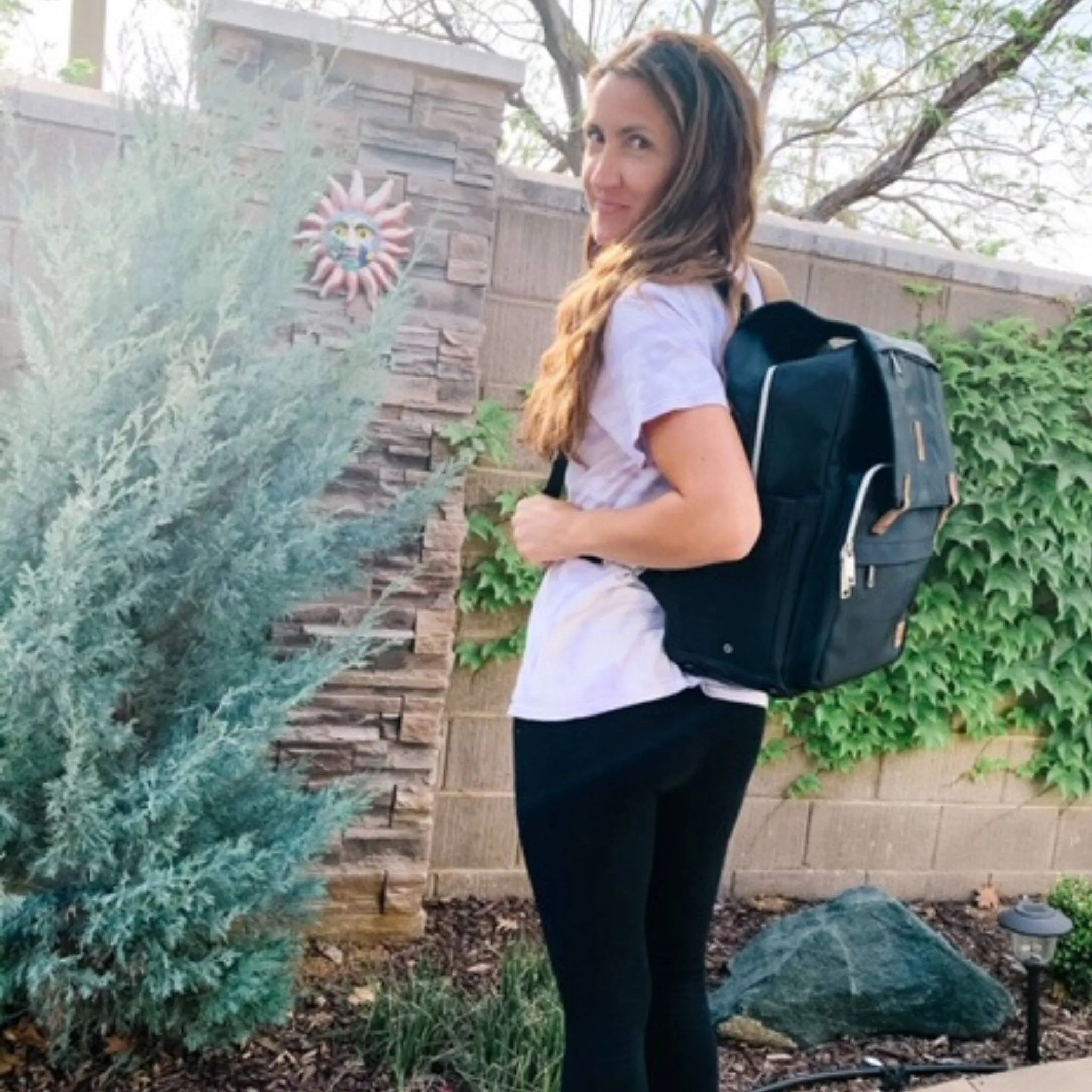 Kaitlyn - Canvas Diaper Backpack | Mommy Bag - Image 10