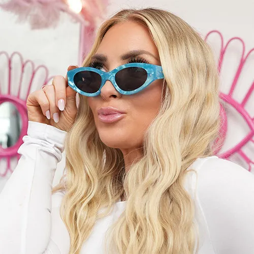 Kat x Money Moves - Blue Cateye Sunglasses - Image 3