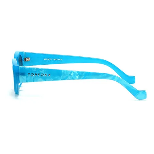Kat x Money Moves - Blue Cateye Sunglasses - Image 4