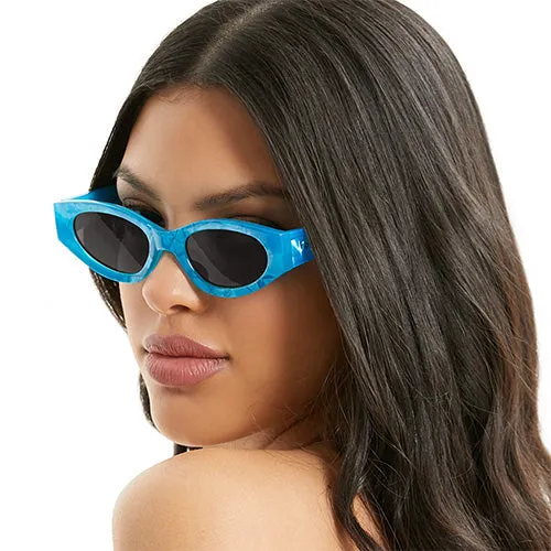 Kat x Money Moves - Blue Cateye Sunglasses - Image 5