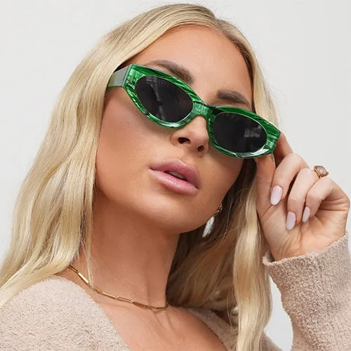 Kat x Money Moves - Green Cateye Sunglasses - Image 4