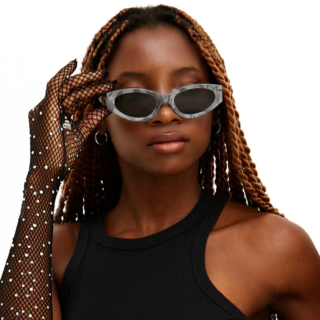 Kat x Money Moves - Grey Cateye Sunglasses - Image 3