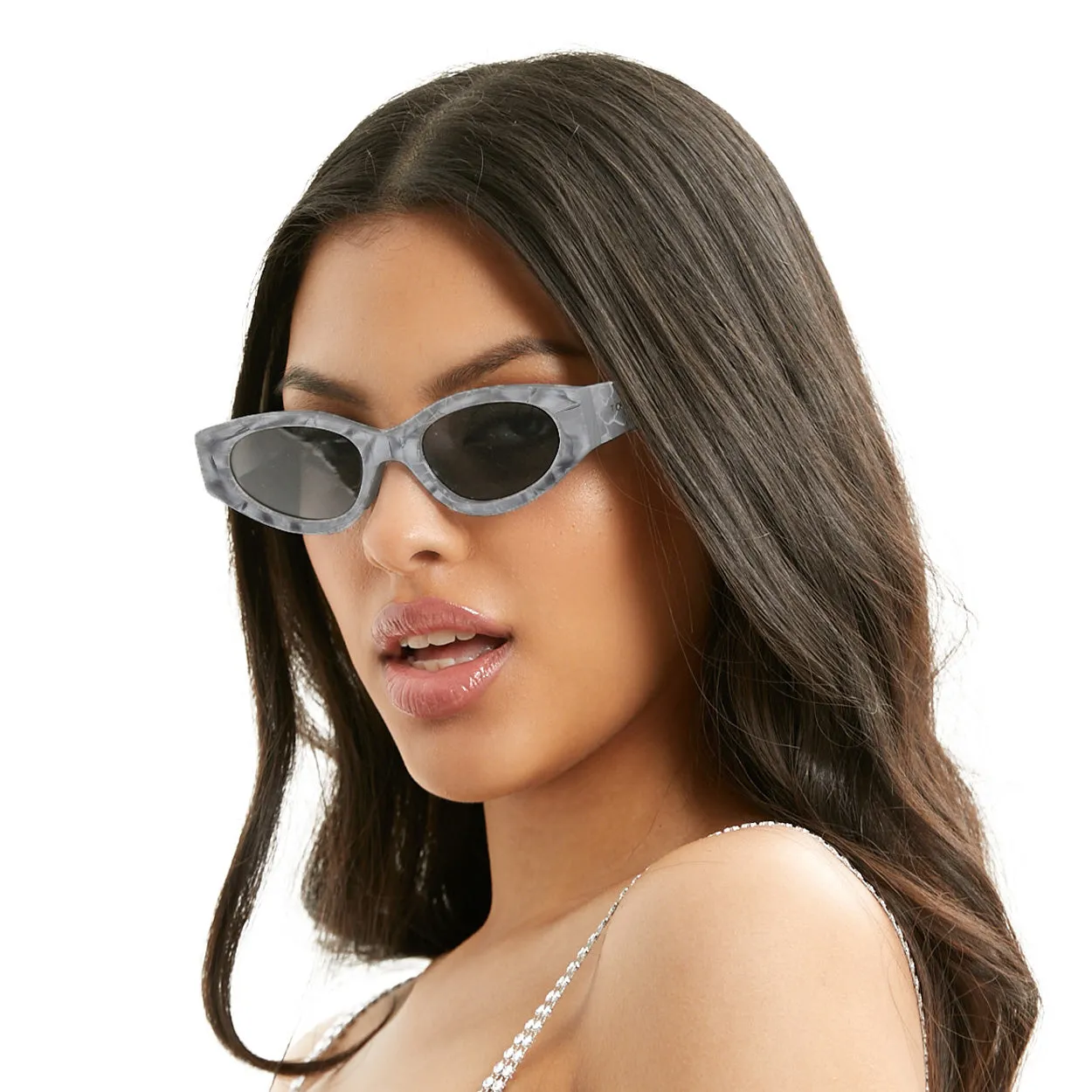 Kat x Money Moves - Grey Cateye Sunglasses - Image 5