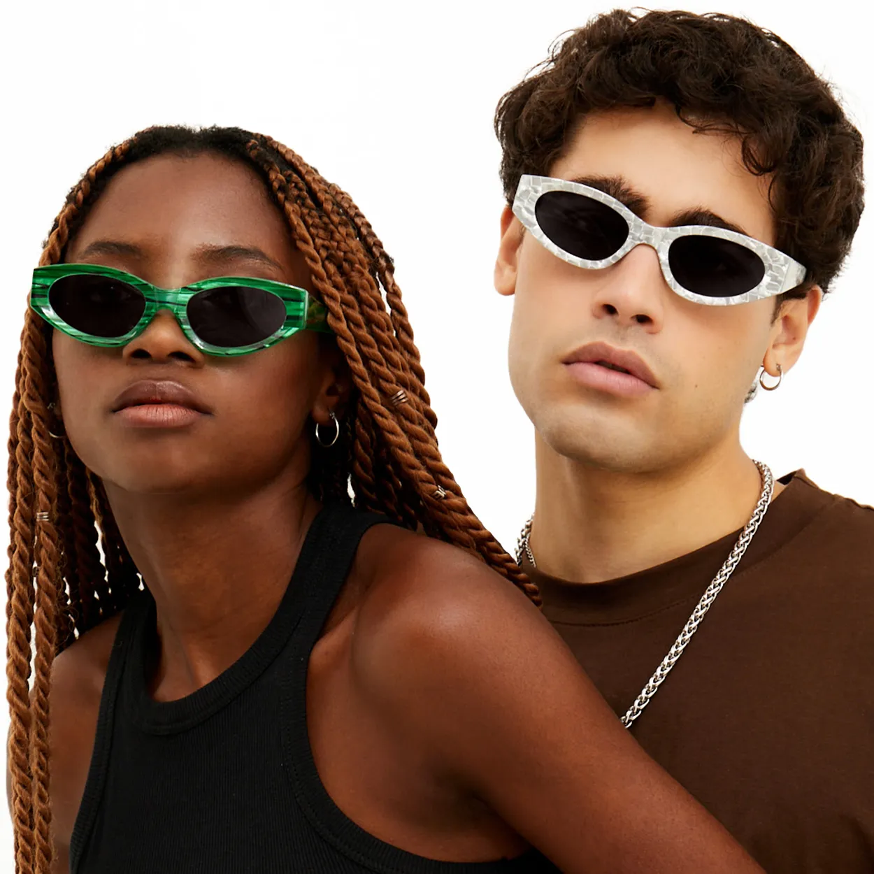 Kat x Money Moves - Silver Cateye Sunglasses - Image 3