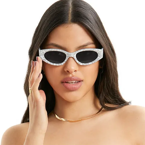 Kat x Money Moves - Silver Cateye Sunglasses - Image 6