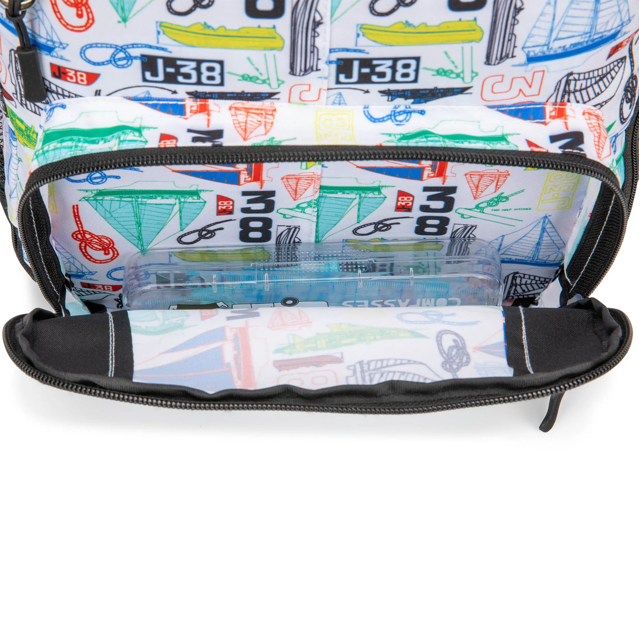 Kids Backpack for School | Sailboats | 16" Tall - Image 8