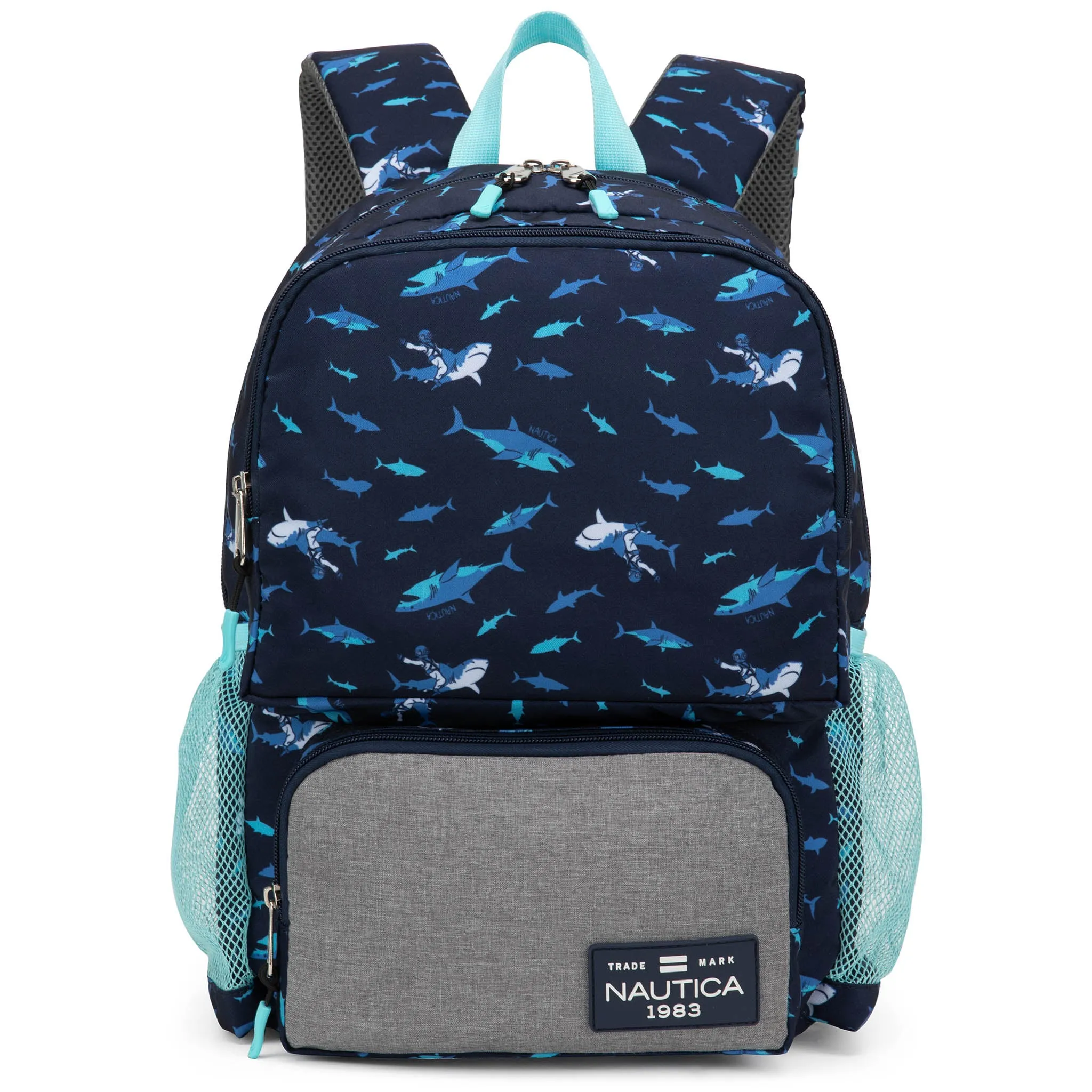 Kids Backpack for School | Shark Riders | 16" Tall - Image 3
