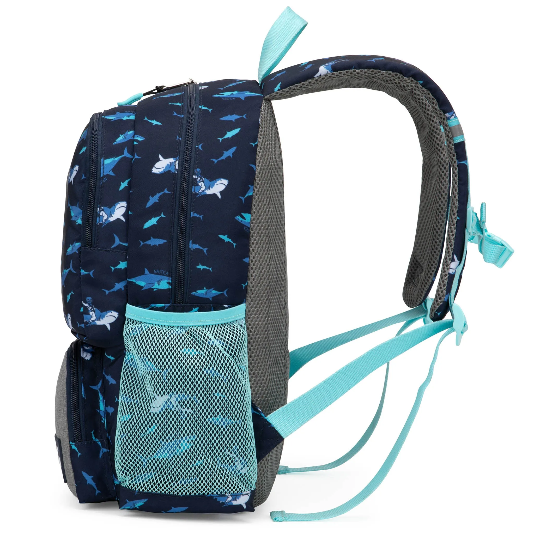 Kids Backpack for School | Shark Riders | 16" Tall - Image 5