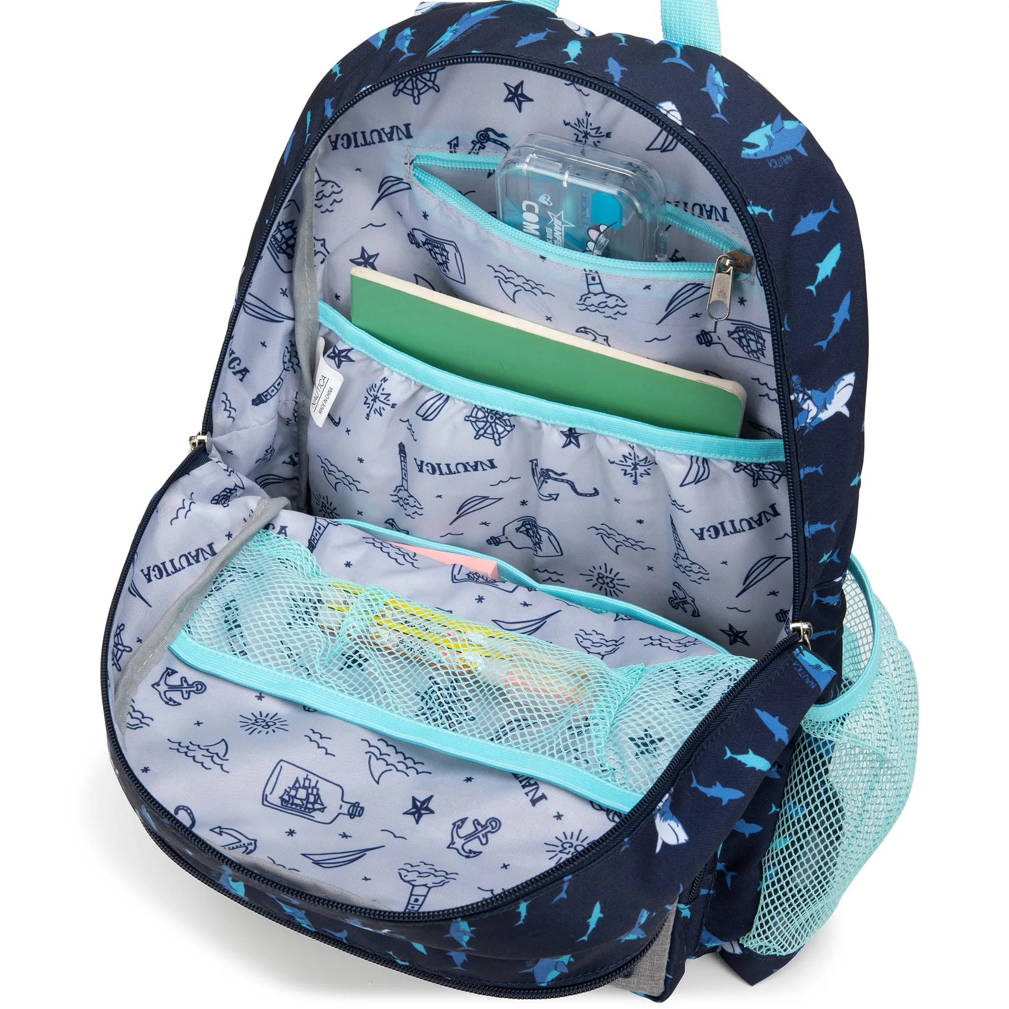 Kids Backpack for School | Shark Riders | 16" Tall - Image 6