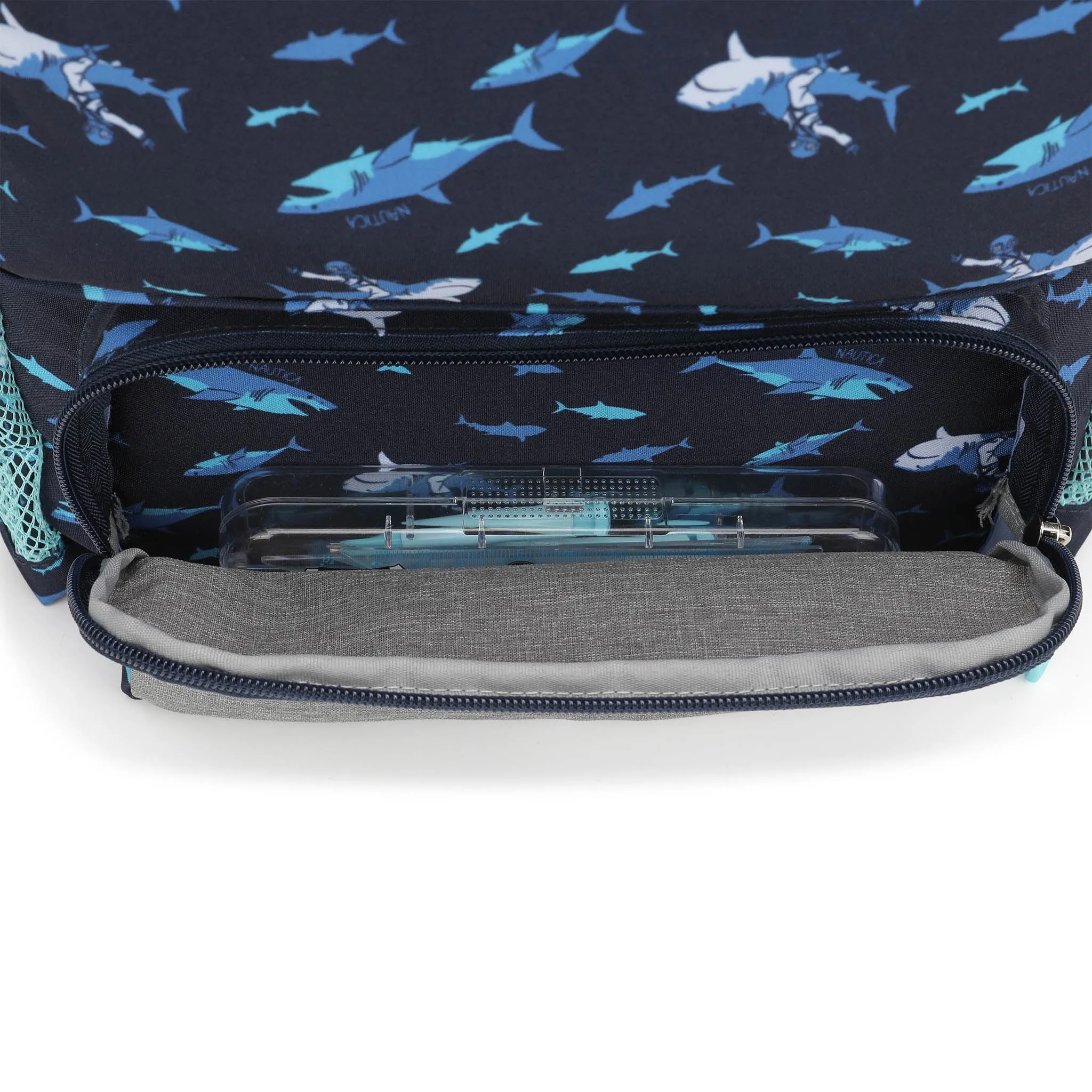 Kids Backpack for School | Shark Riders | 16" Tall - Image 8