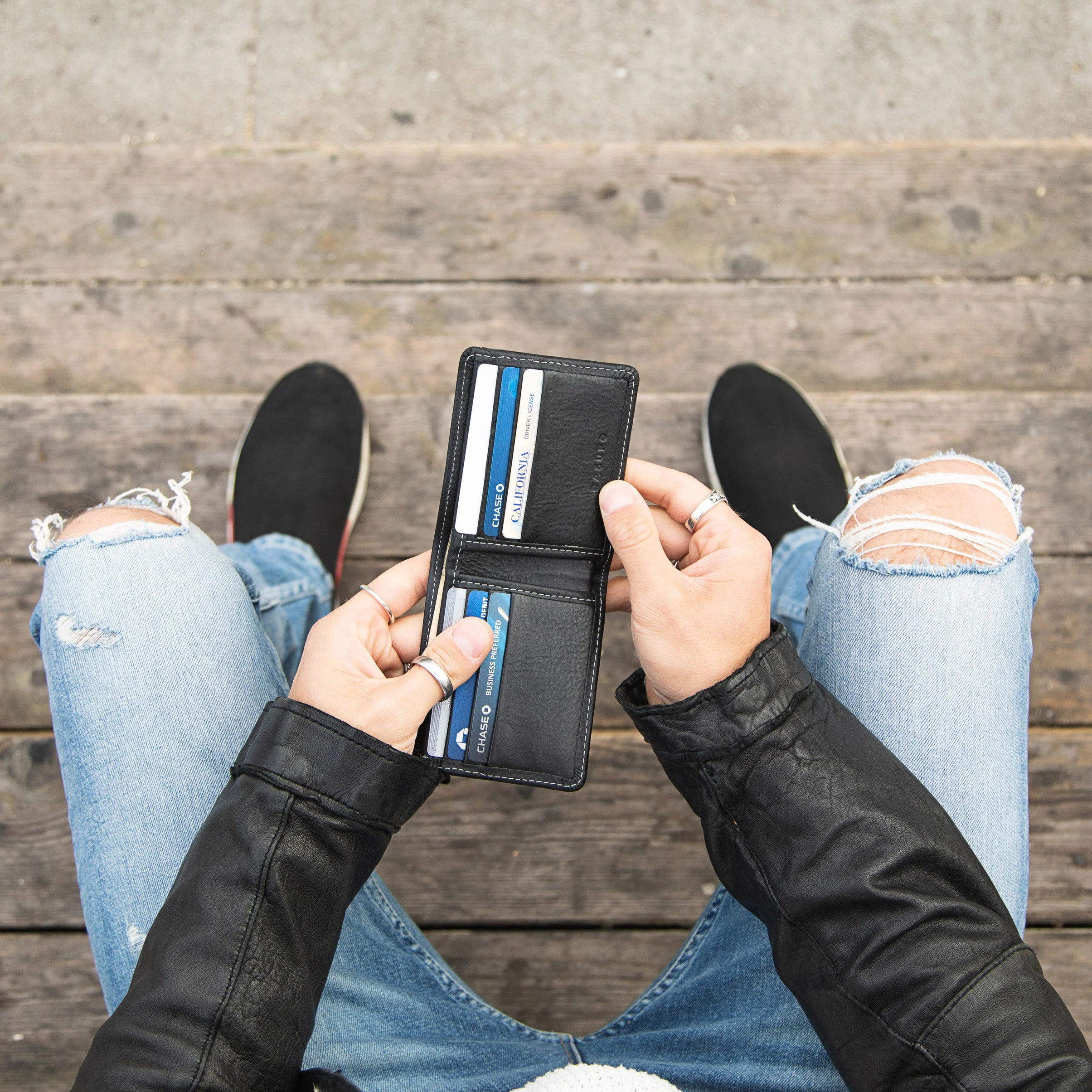 Large Billfold Wallet - Black - Image 5