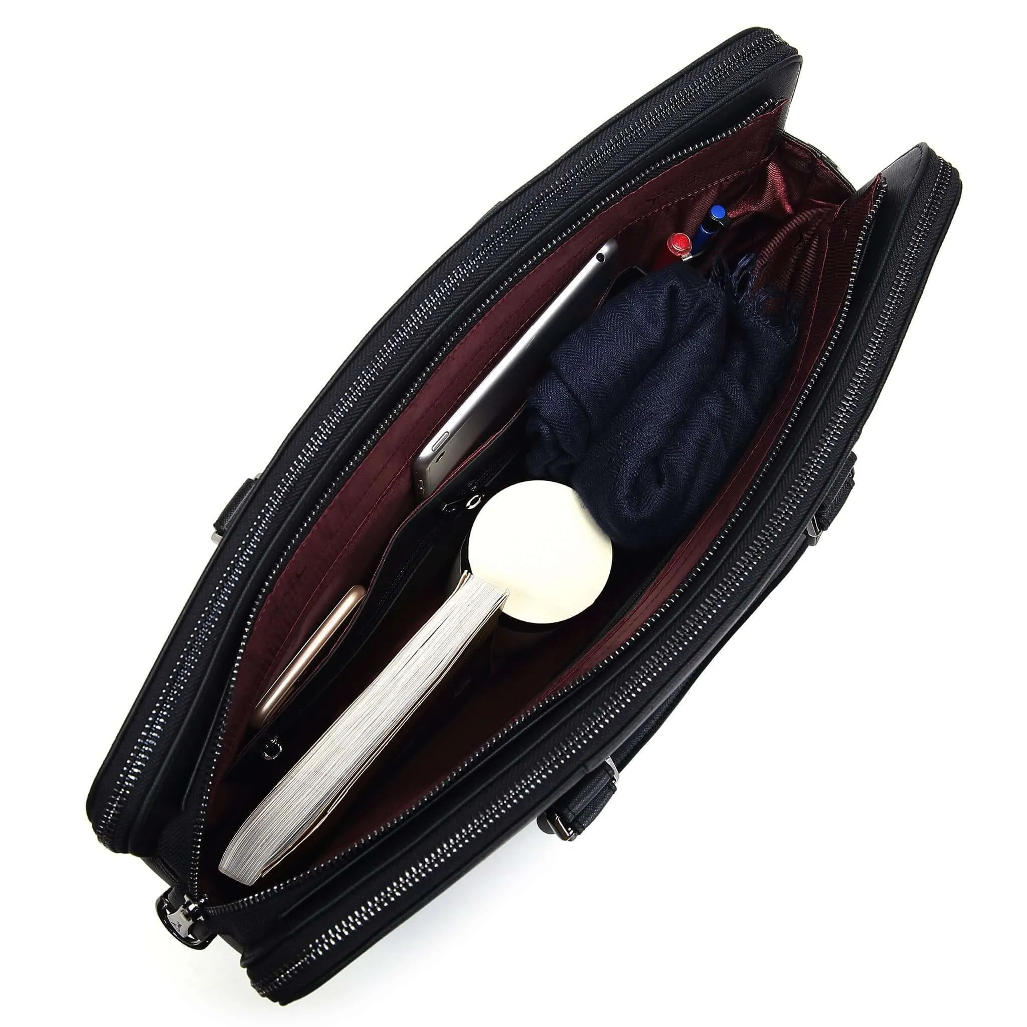 Large Classic Women's Vegan Briefcase 3 - Image 19
