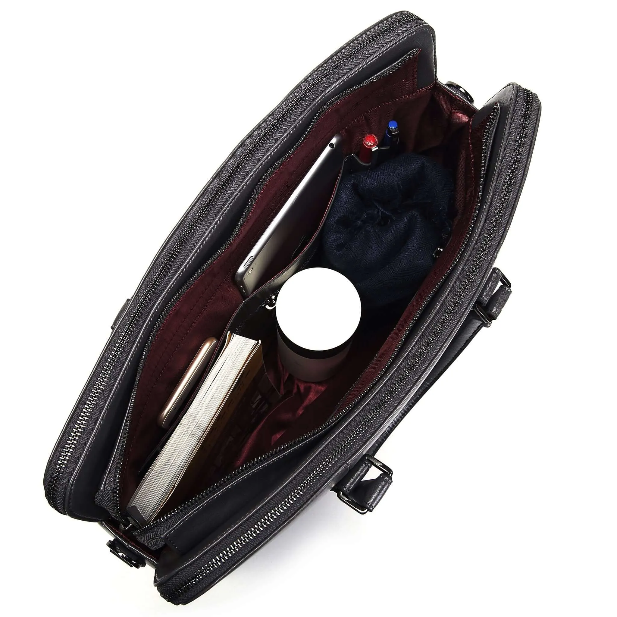 Large Classic Women's Vegan Briefcase 3 - Image 22