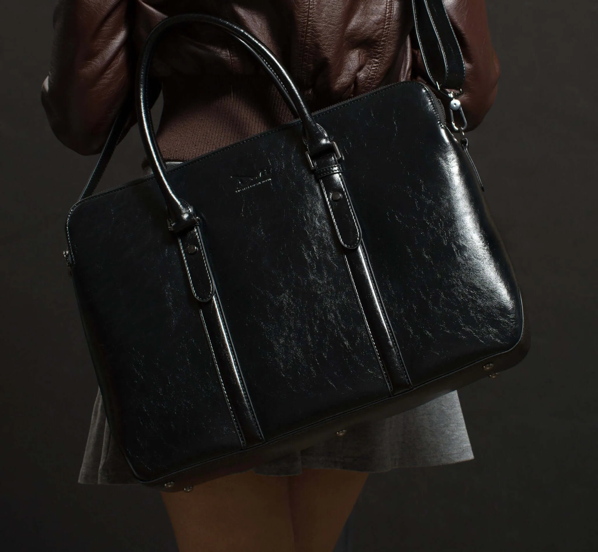 Large Classic Women's Vegan Briefcase 3 - Image 4