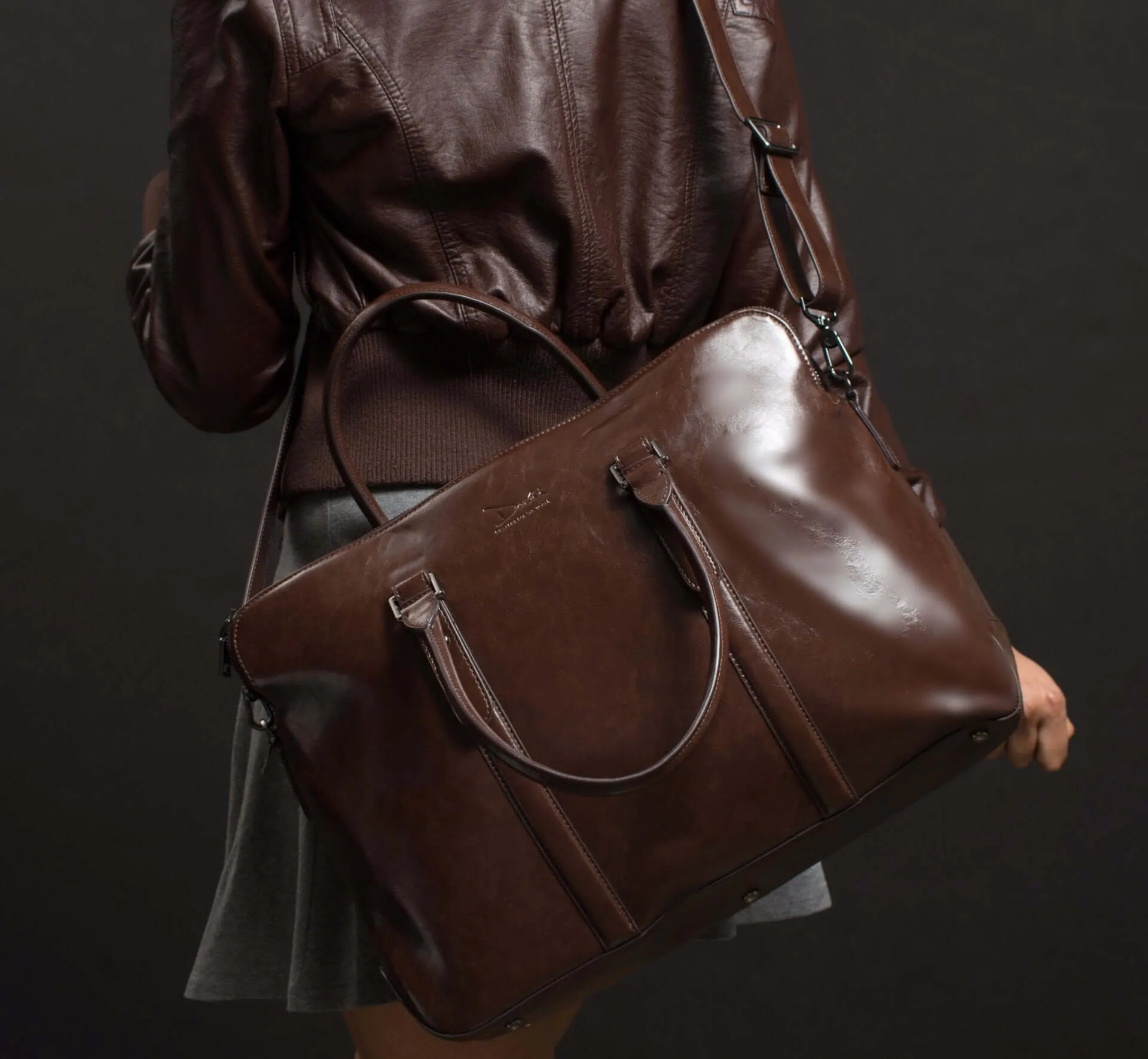Large Classic Women's Vegan Briefcase 3 - Image 5