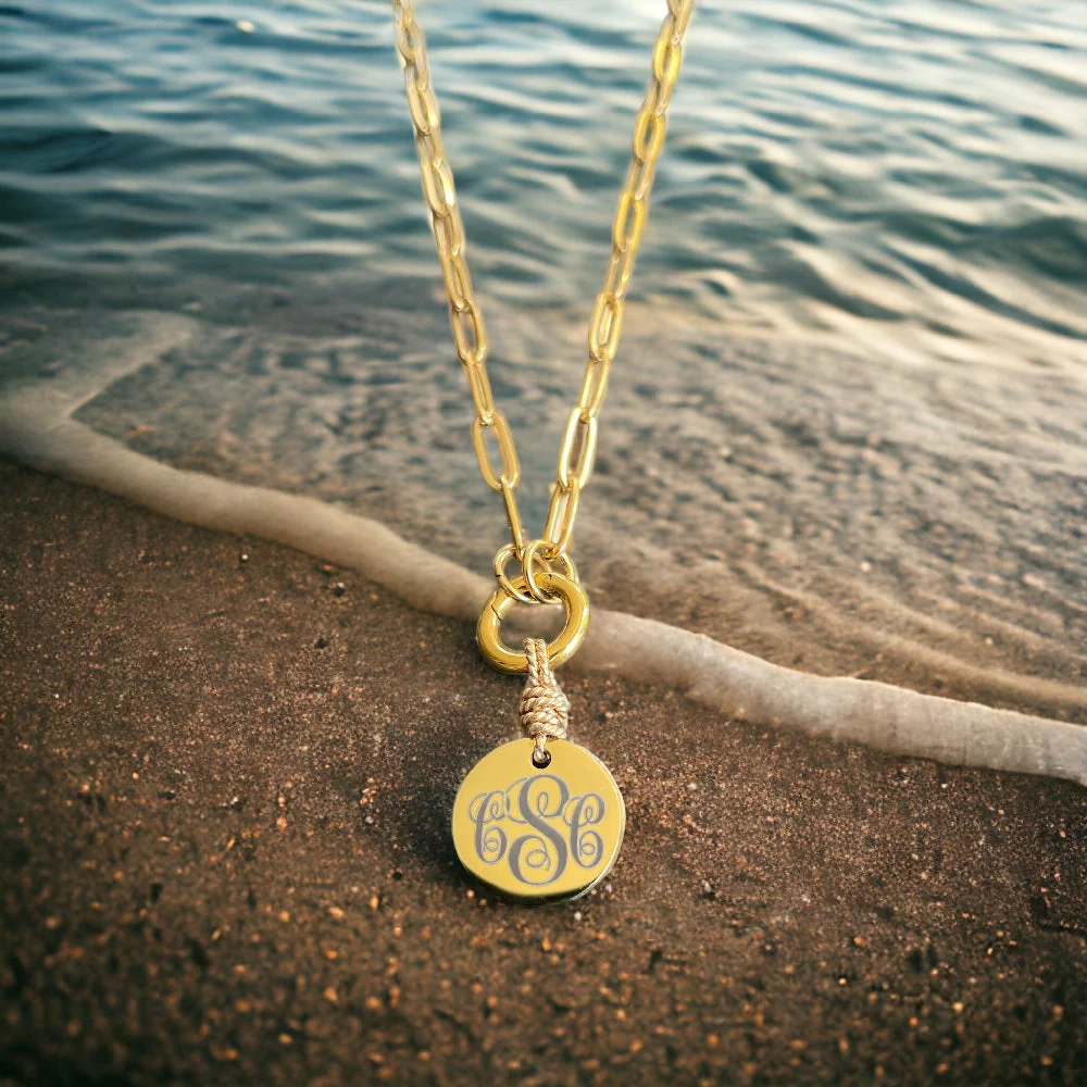 Large Round Monogram Necklace - Image 4
