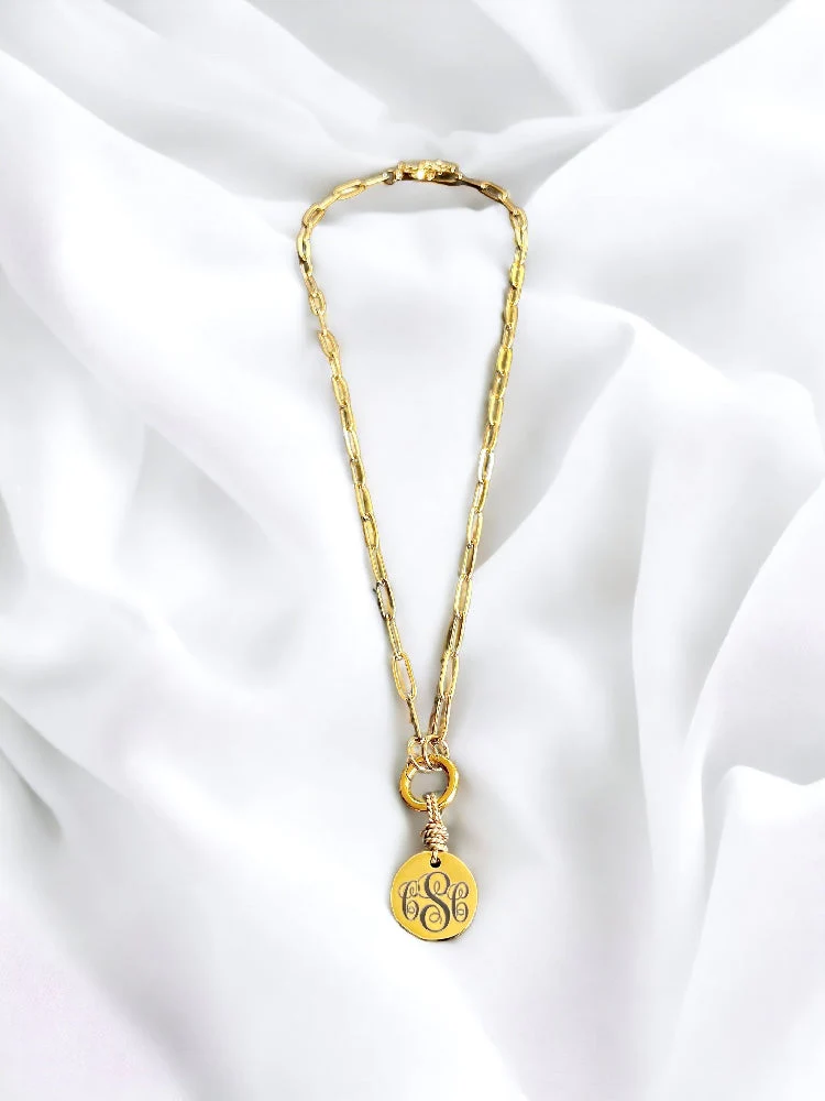 Large Round Monogram Necklace - Image 6