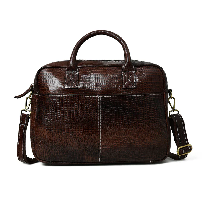 Laurent Leather Briefcase- Dark Brown - Image 3