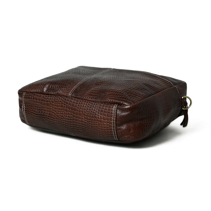 Laurent Leather Briefcase- Dark Brown - Image 4