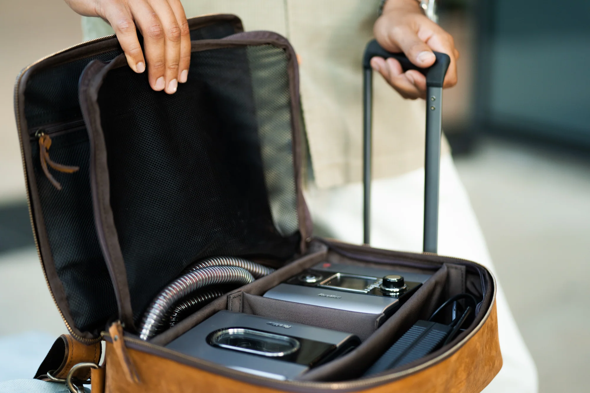 Leather CPAP Travel Briefcase - Image 5
