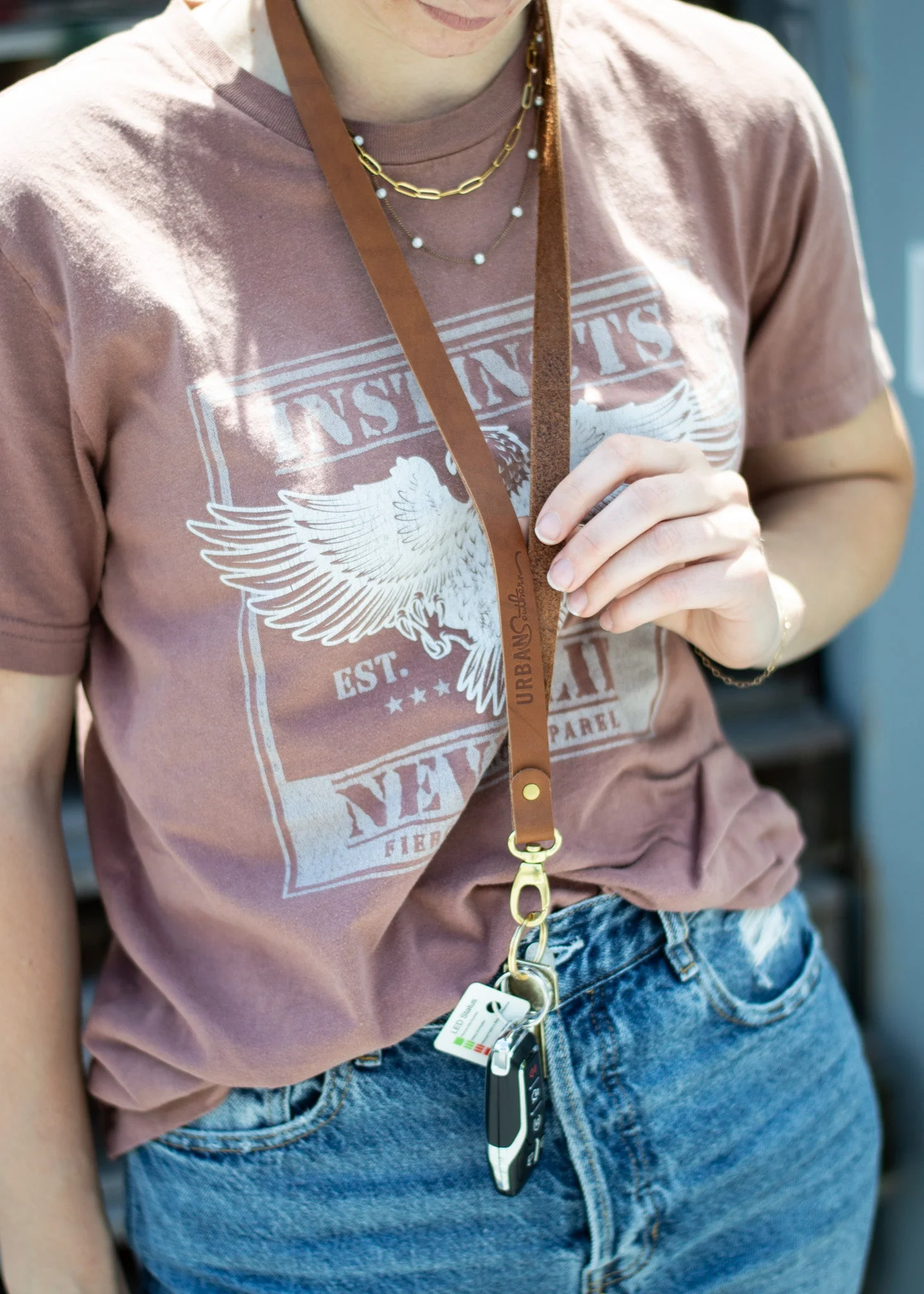 Leather Lanyard – Handcrafted Full-Grain Key & ID Holder - Image 4