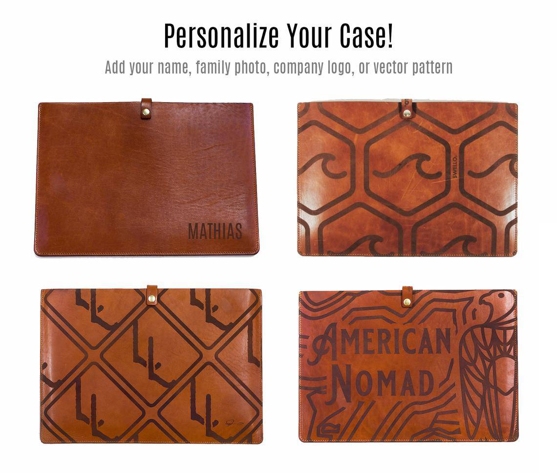 Premium Leather Laptop Sleeve for Travel - Image 8