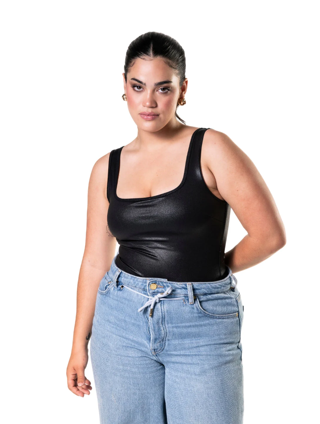 Leather Look Snatched Bodysuit - Image 4
