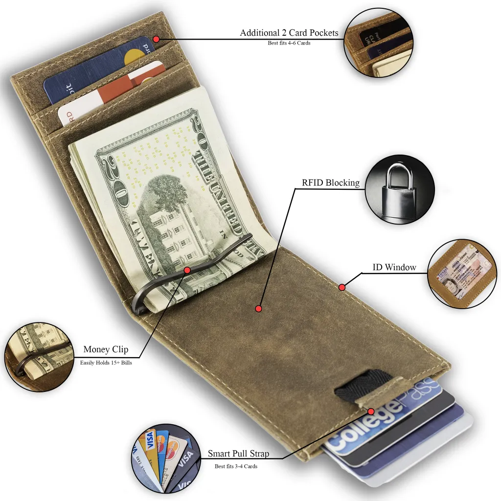 Leather Money Clip Bifold - Image 3