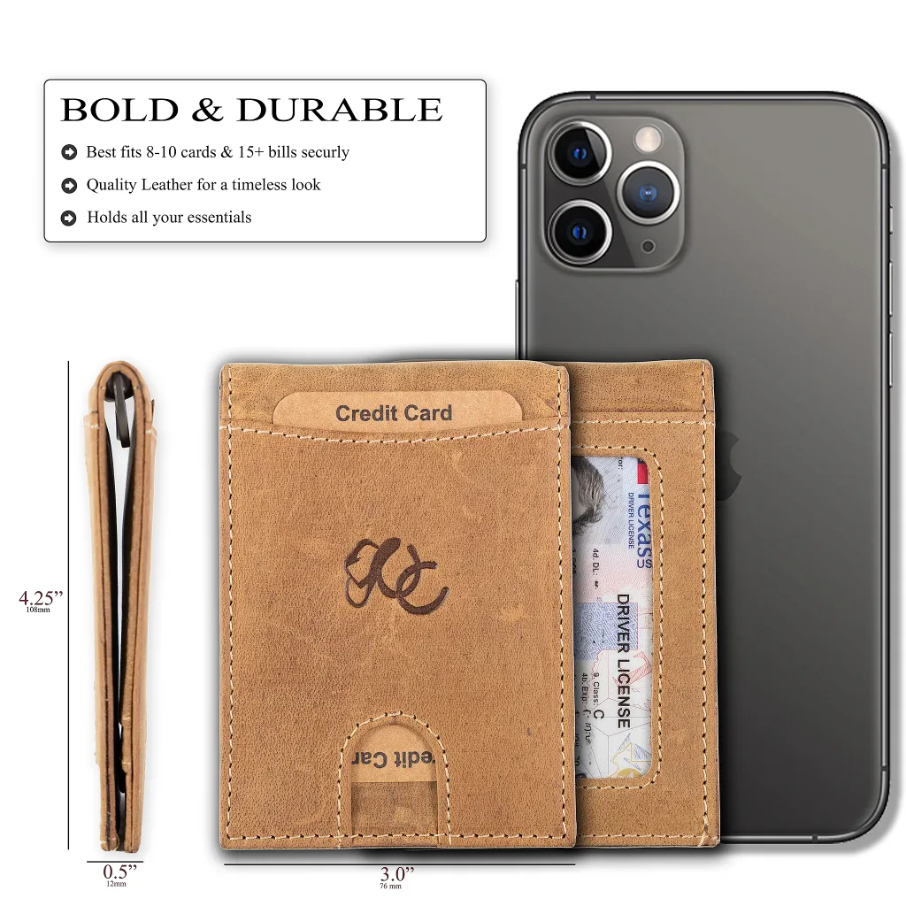 Leather Money Clip Bifold - Image 4