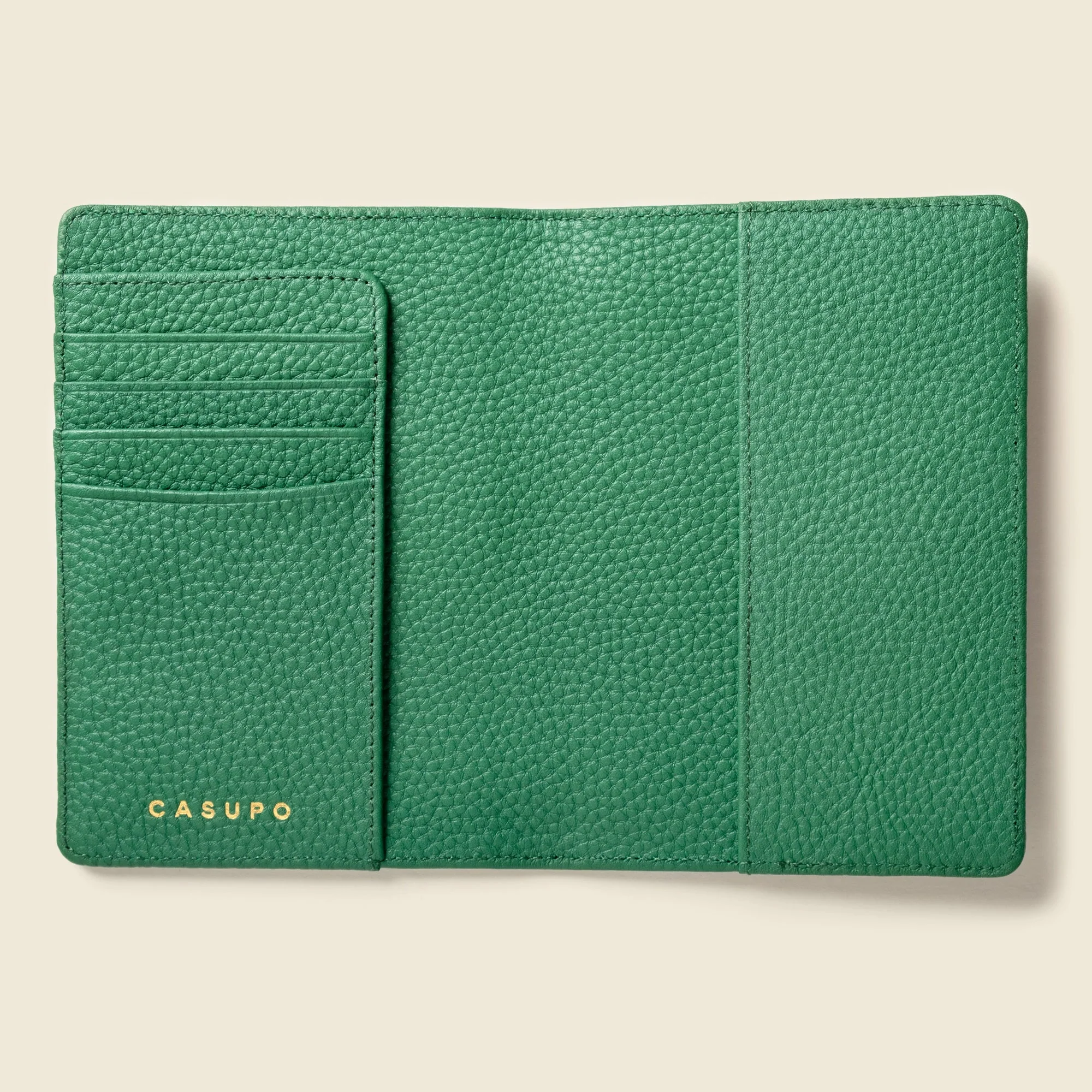 Leather Passport Wallet with RFID - Green - Image 3