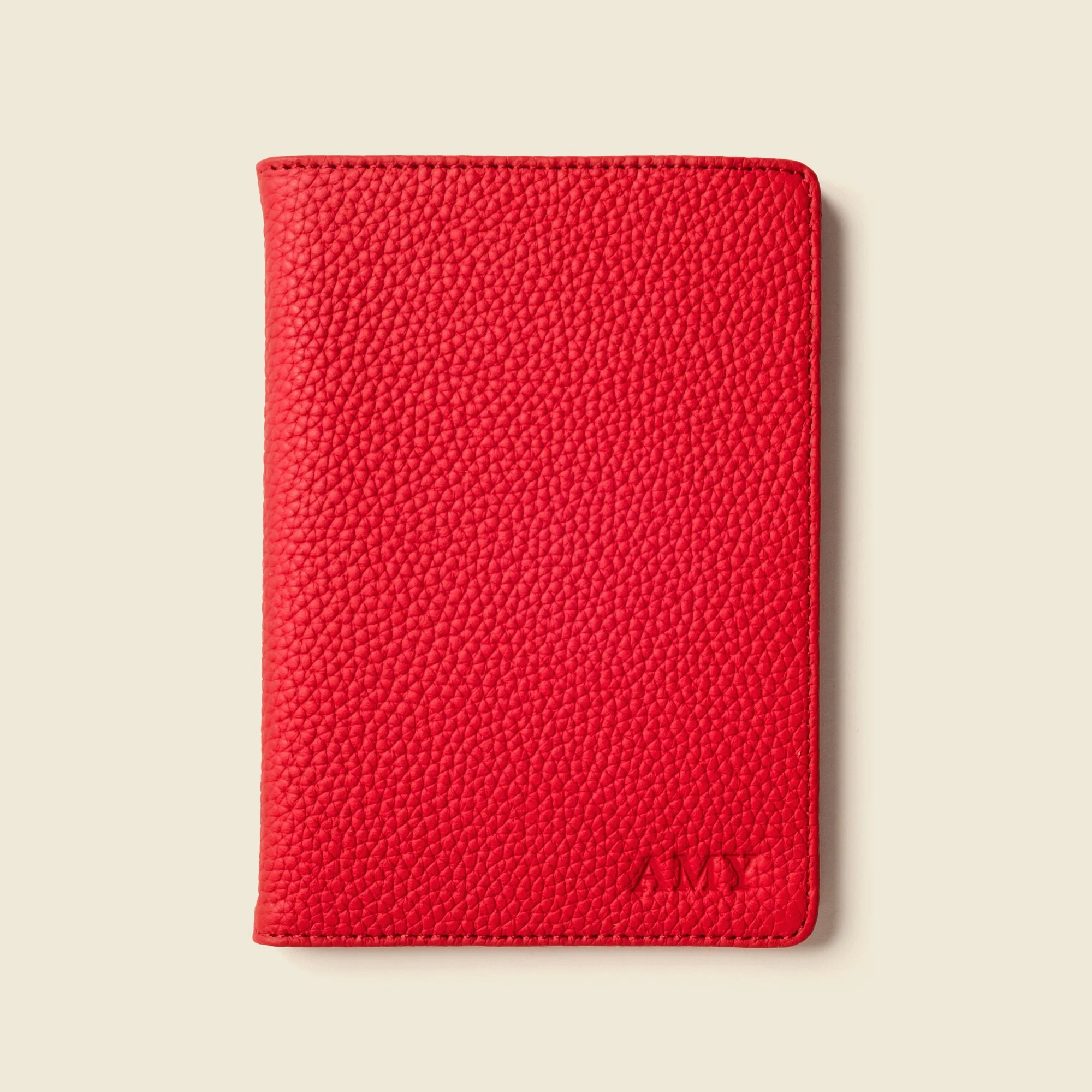 Leather Passport Wallet with RFID - Red - Image 7